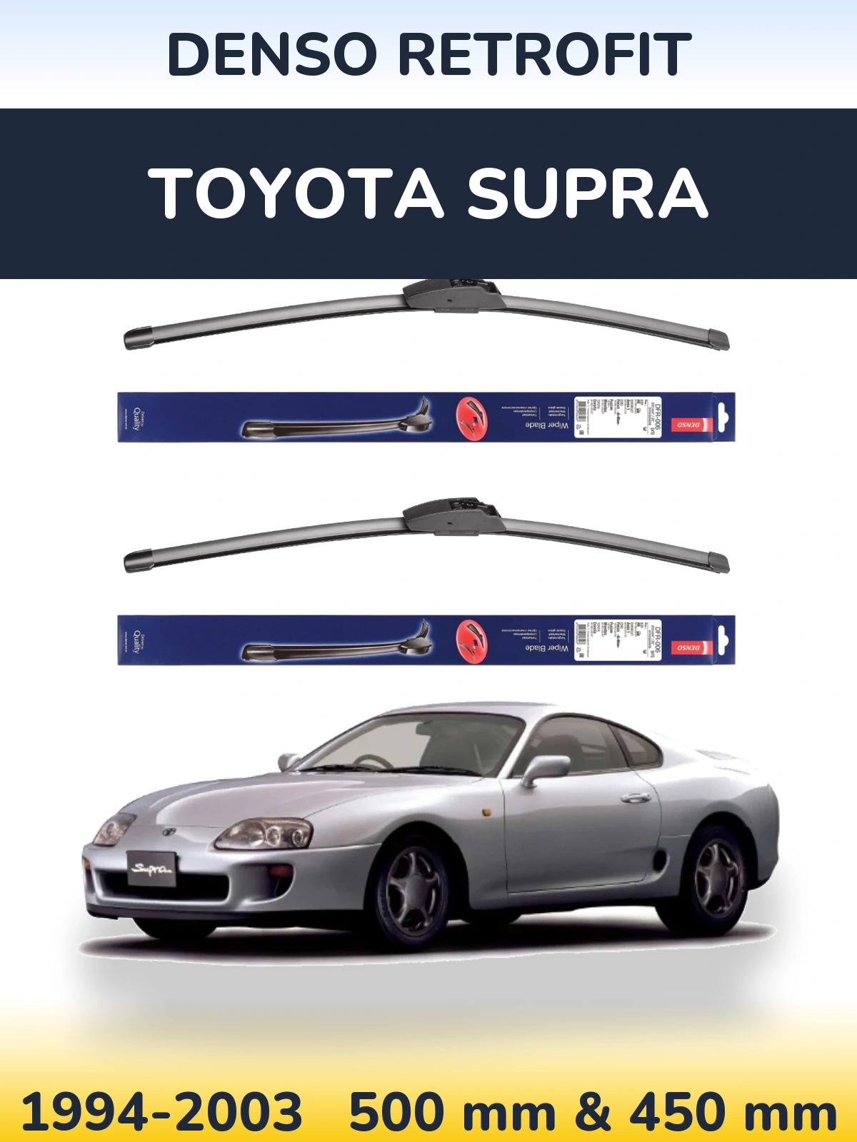 Комплект передних дворников Denso Retrofit 500 & 450 мм для Toyota Supra 1994-2003