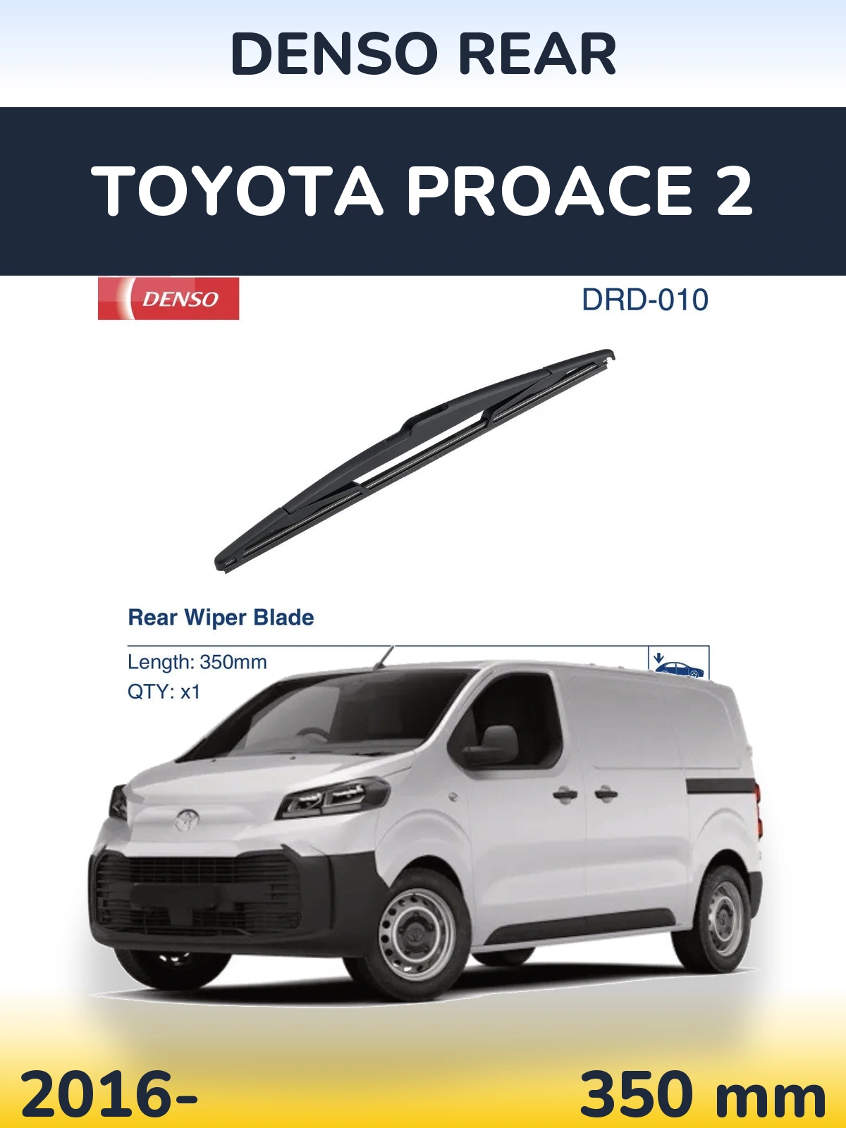 Rear wiper blade Denso Rear 350 mm for Toyota ProAce 2 2016-2026