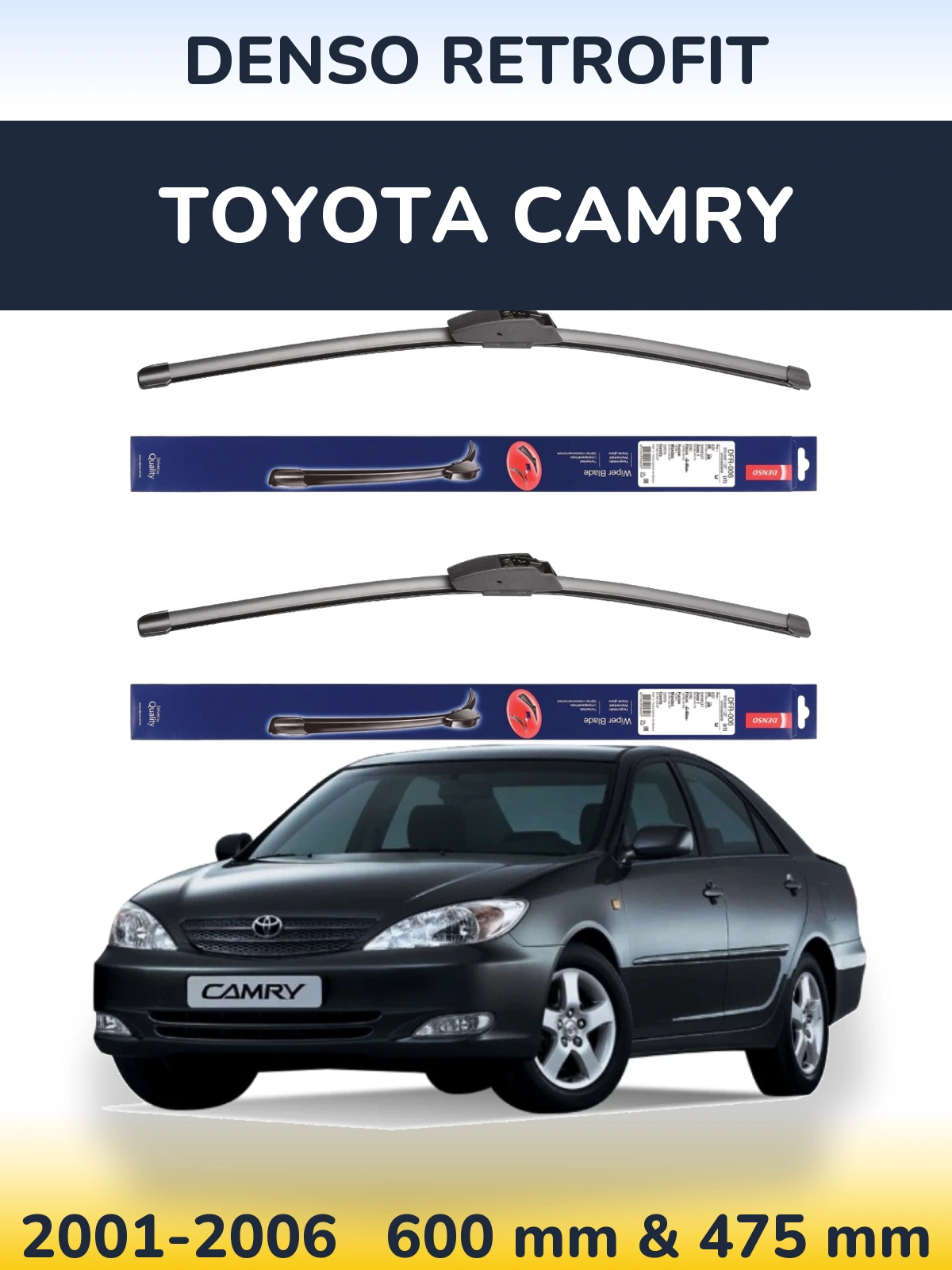 Комплект передних дворников Denso Retrofit 600 & 475 мм для Toyota Camry 2001-2006