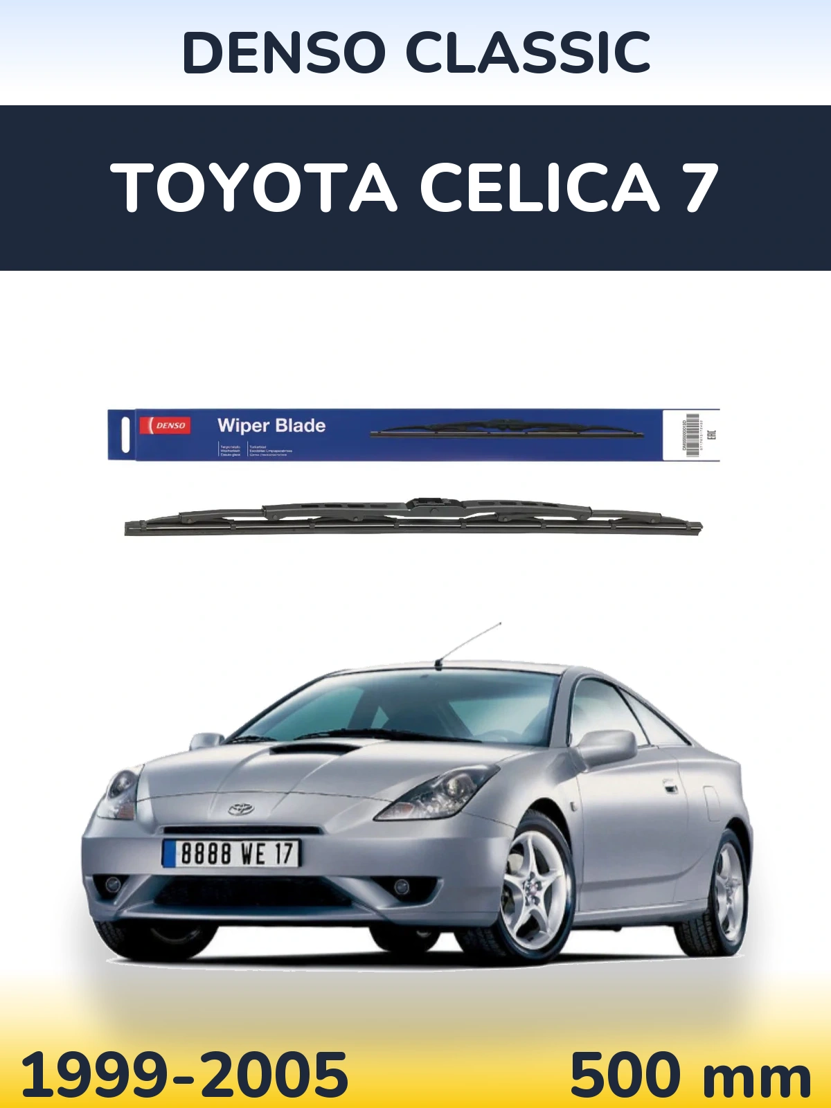 Rear wiper blade Denso Classic 500 mm for Toyota Celica 7 1999-2005