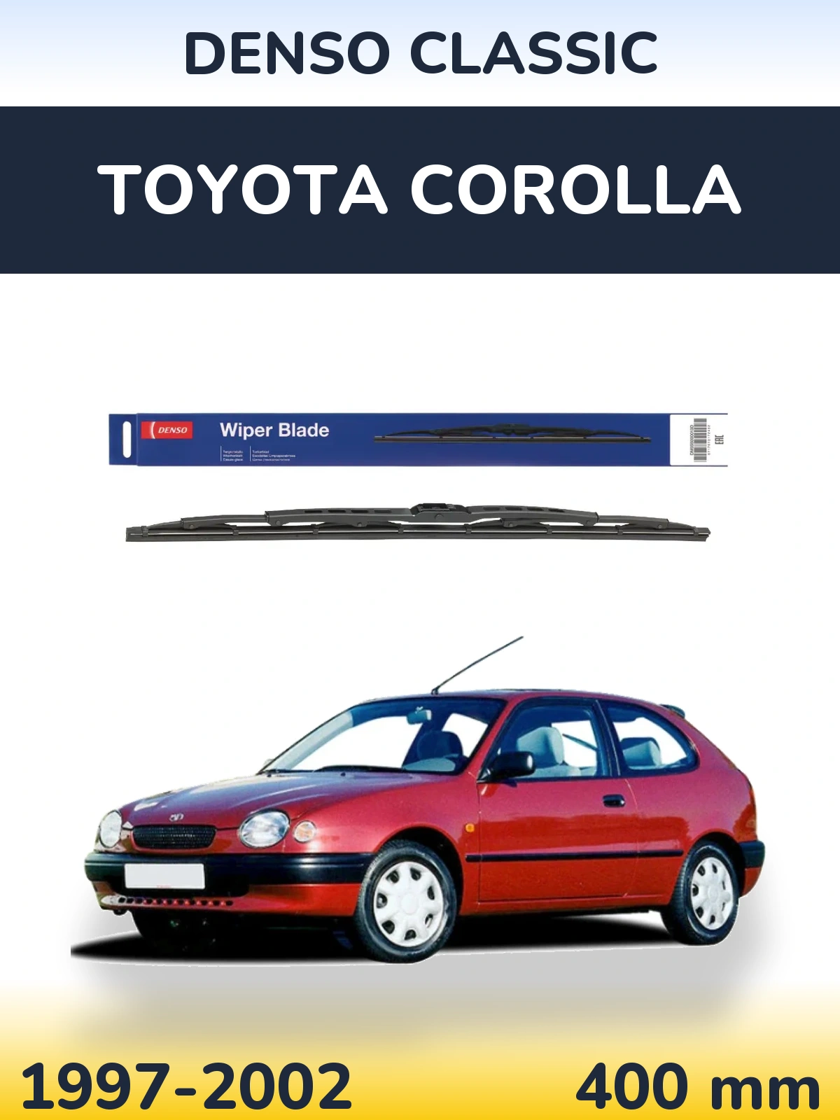 Rear wiper blade Denso Classic 400 мм for Toyota Corolla 1997-2002
