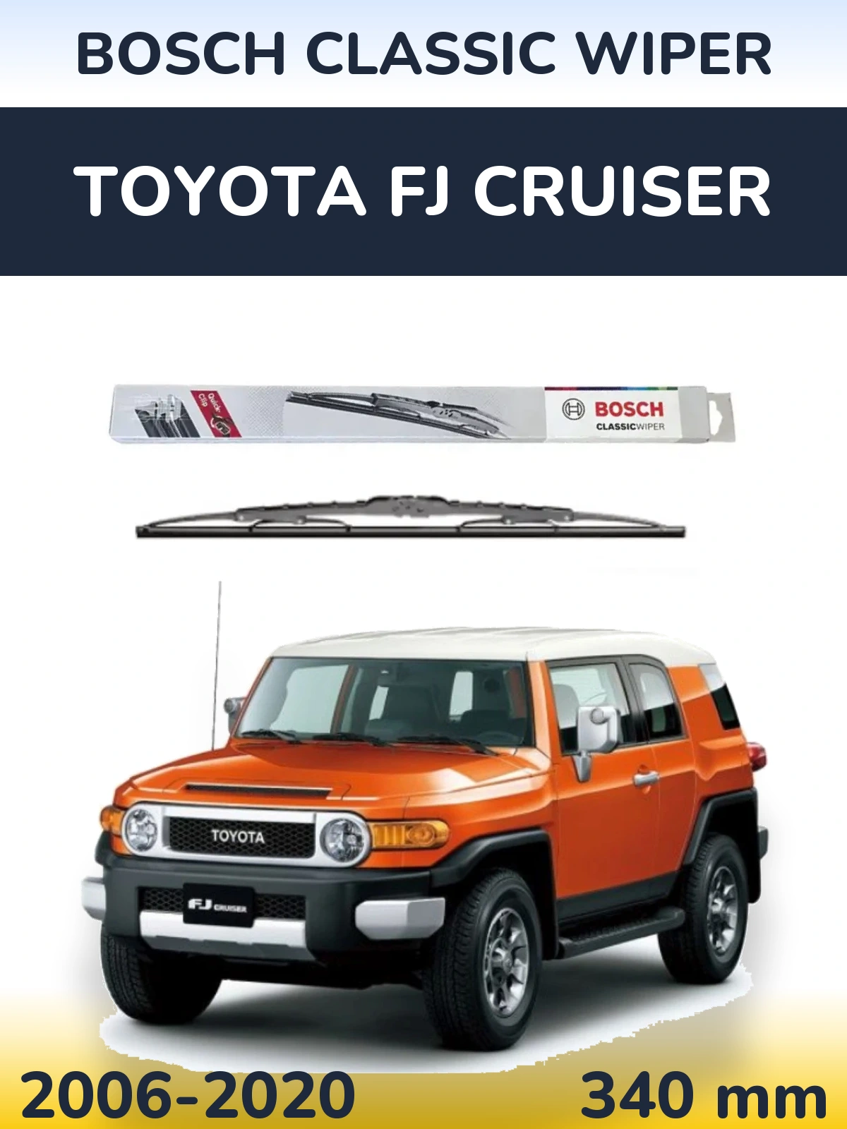 Передня щітка BOSCH Classic Wiper 340 мм для Toyota FJ Cruiser 2006-2020