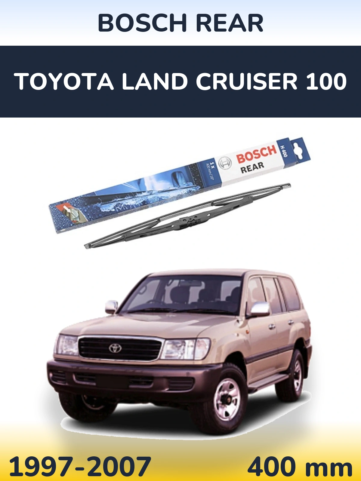 Rear wiper blade BOSCH Rear 400 mm for Toyota Land Cruiser 100 1997-2007