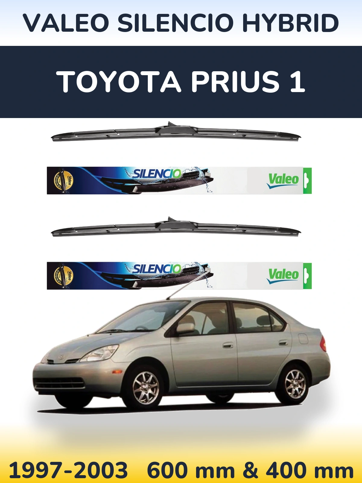 Комплект передних дворников Valeo Silencio Hybrid 600 & 400 мм для Toyota Prius 1 1997-2003