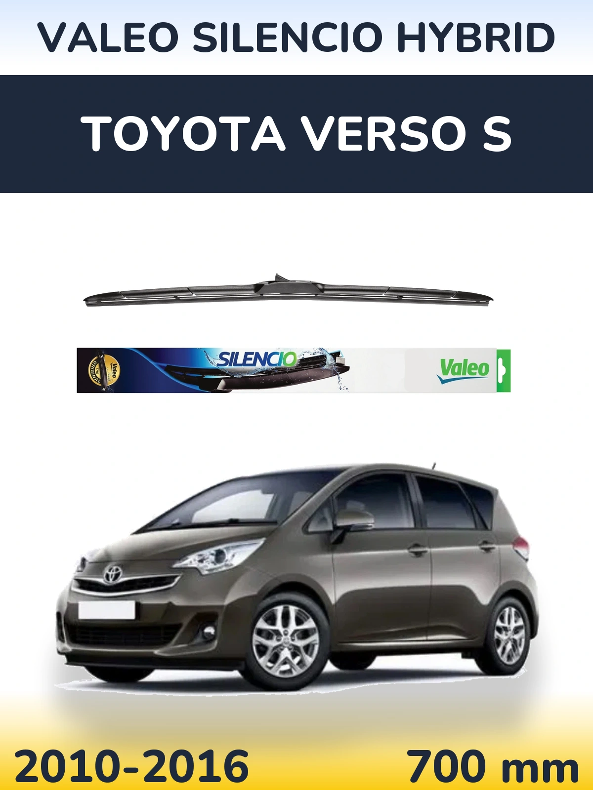 Front wiper blade Valeo Silencio Hybrid 700 мм for Toyota Verso S 2010-2016