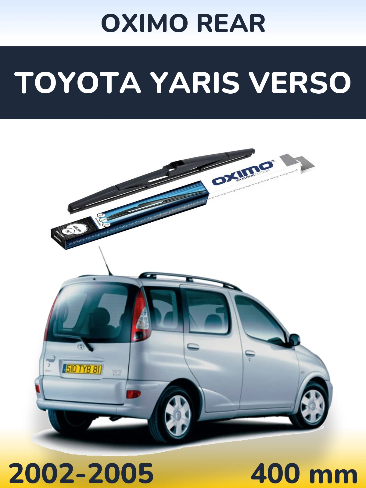 Rear wiper blade Oximo Rear 400 мм for Toyota Yaris Verso 2002-2005
