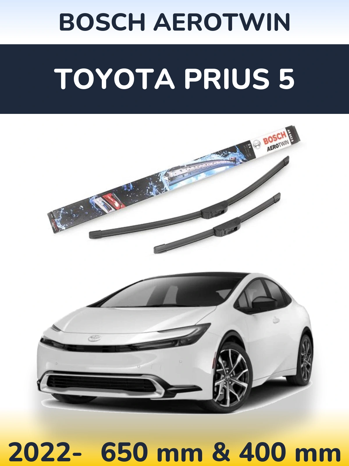 Komplet przednich wycieraczek BOSCH AeroTwin 650 & 400 mm do Toyota Prius 5 2022-2026