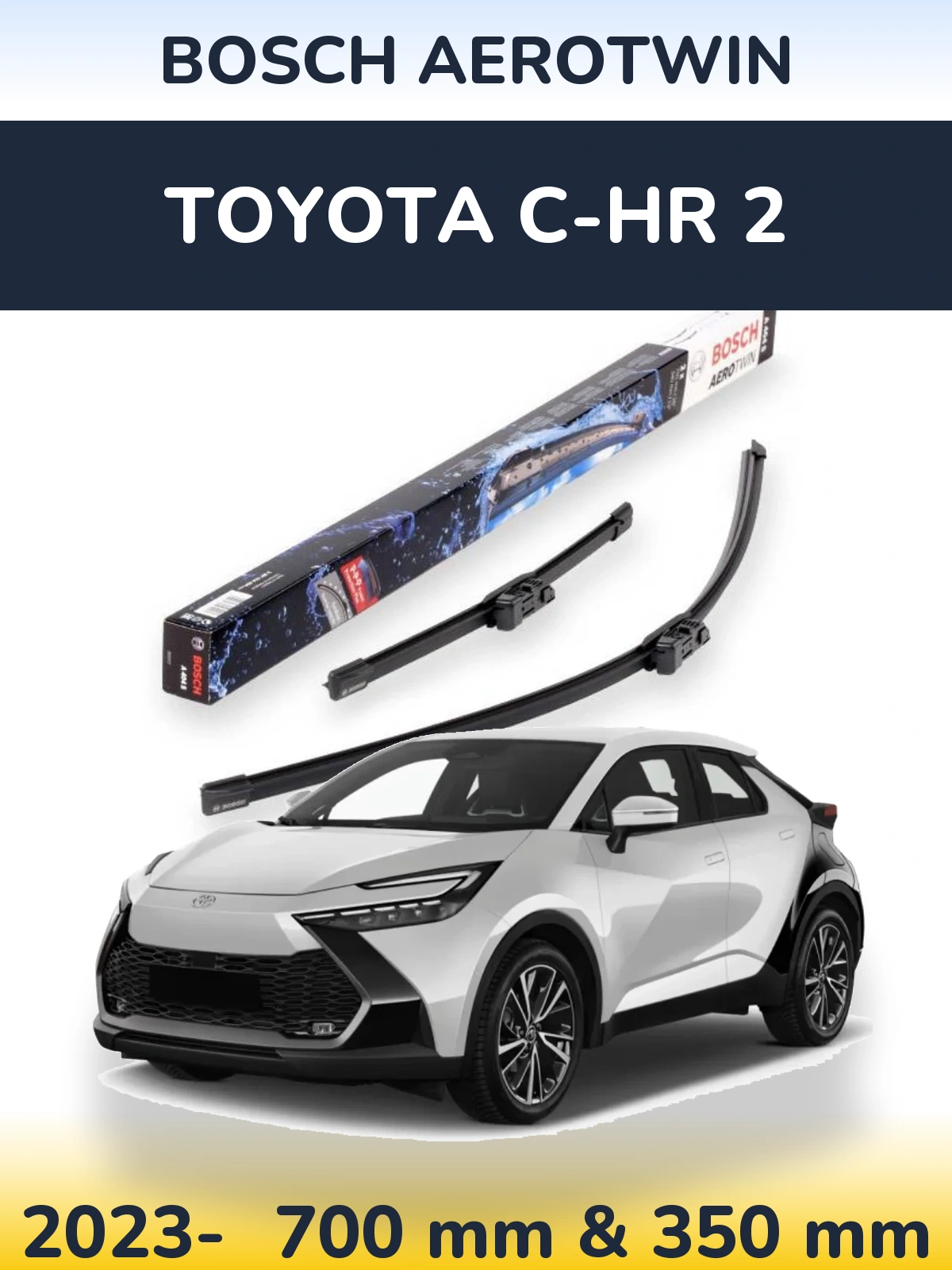 Front wiper blade set BOSCH AeroTwin 700 & 350 мм for Toyota C-HR 2 2023-2026