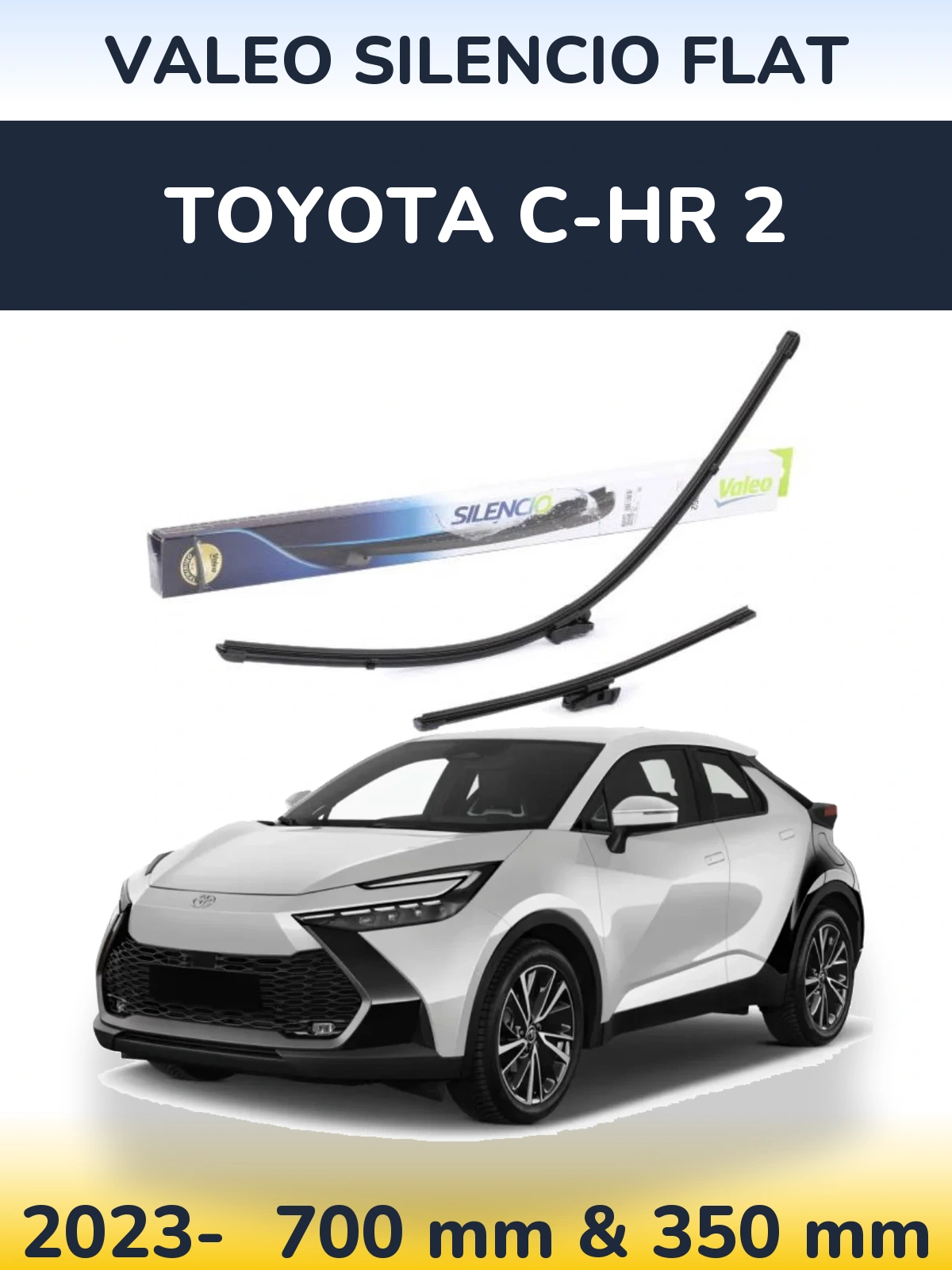 Front wiper blade set Valeo Silencio Flat 700 & 350 мм for Toyota C-HR 2 2023-2026
