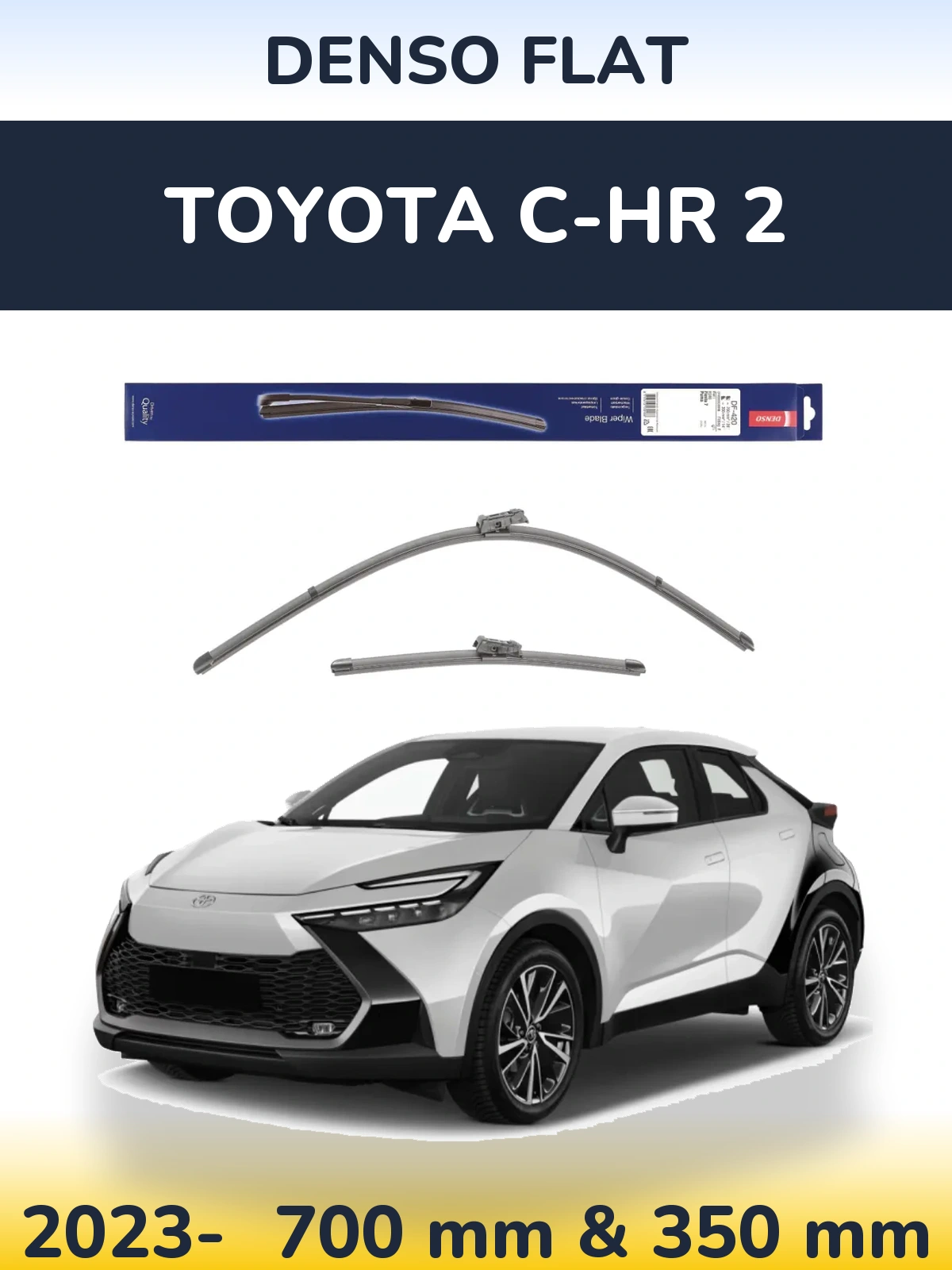 Komplet przednich wycieraczek Denso Flat 700 & 350 mm do Toyota C-HR 2 2023-2026