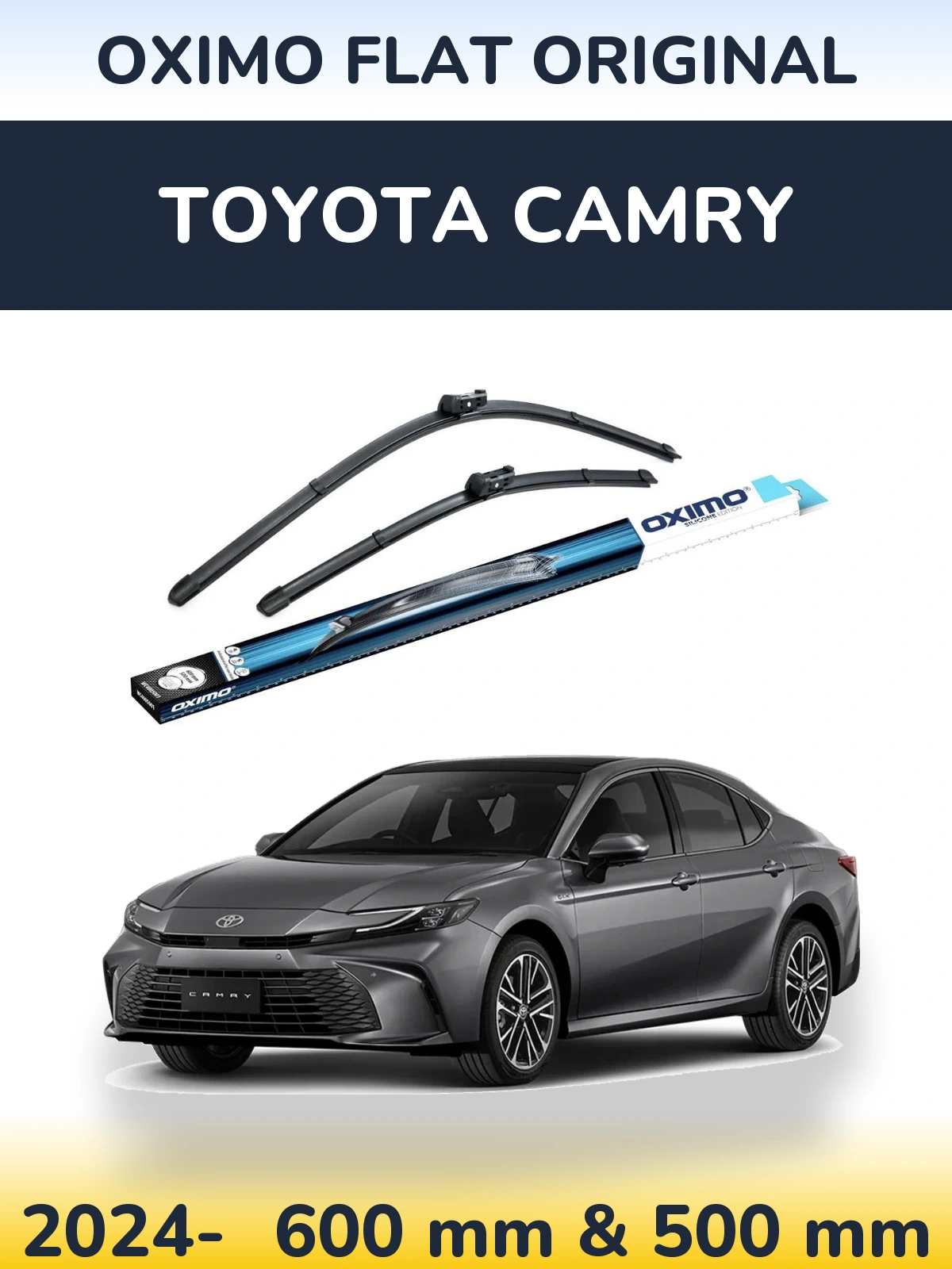 Комплект передних дворников Oximo Flat Original 600 & 500 мм для Toyota Camry 2024-2026
