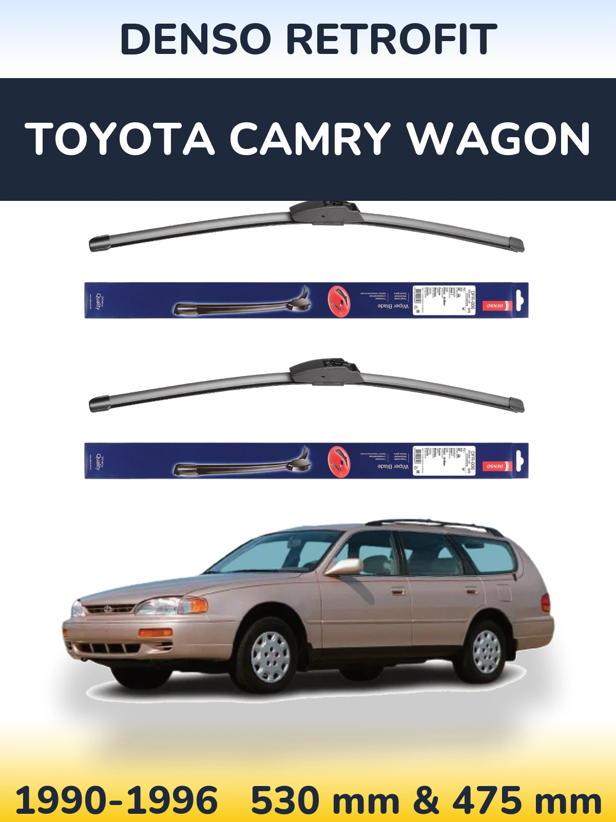Комплект передних дворников Denso Retrofit 530 & 475 мм для Toyota Camry Wagon 1990-1996