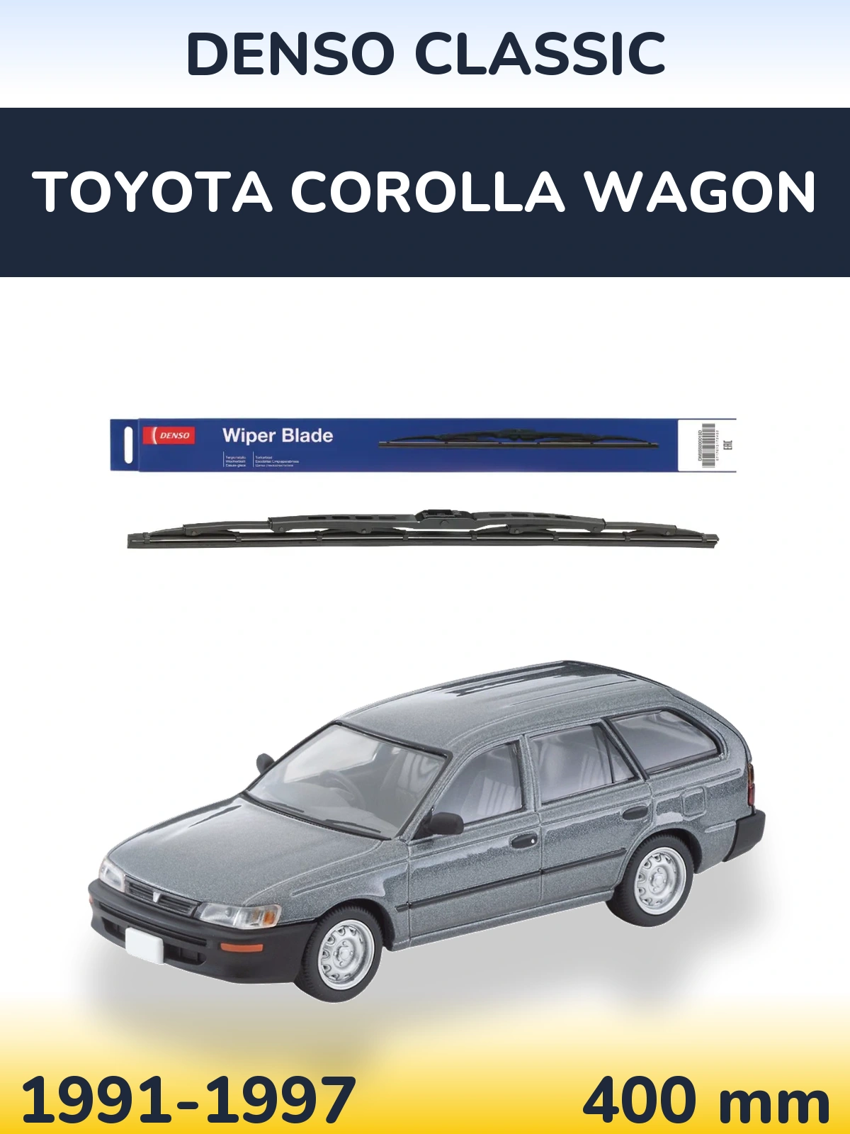 Rear wiper blade Denso Classic 400 mm for Toyota Corolla Wagon 1991-1997