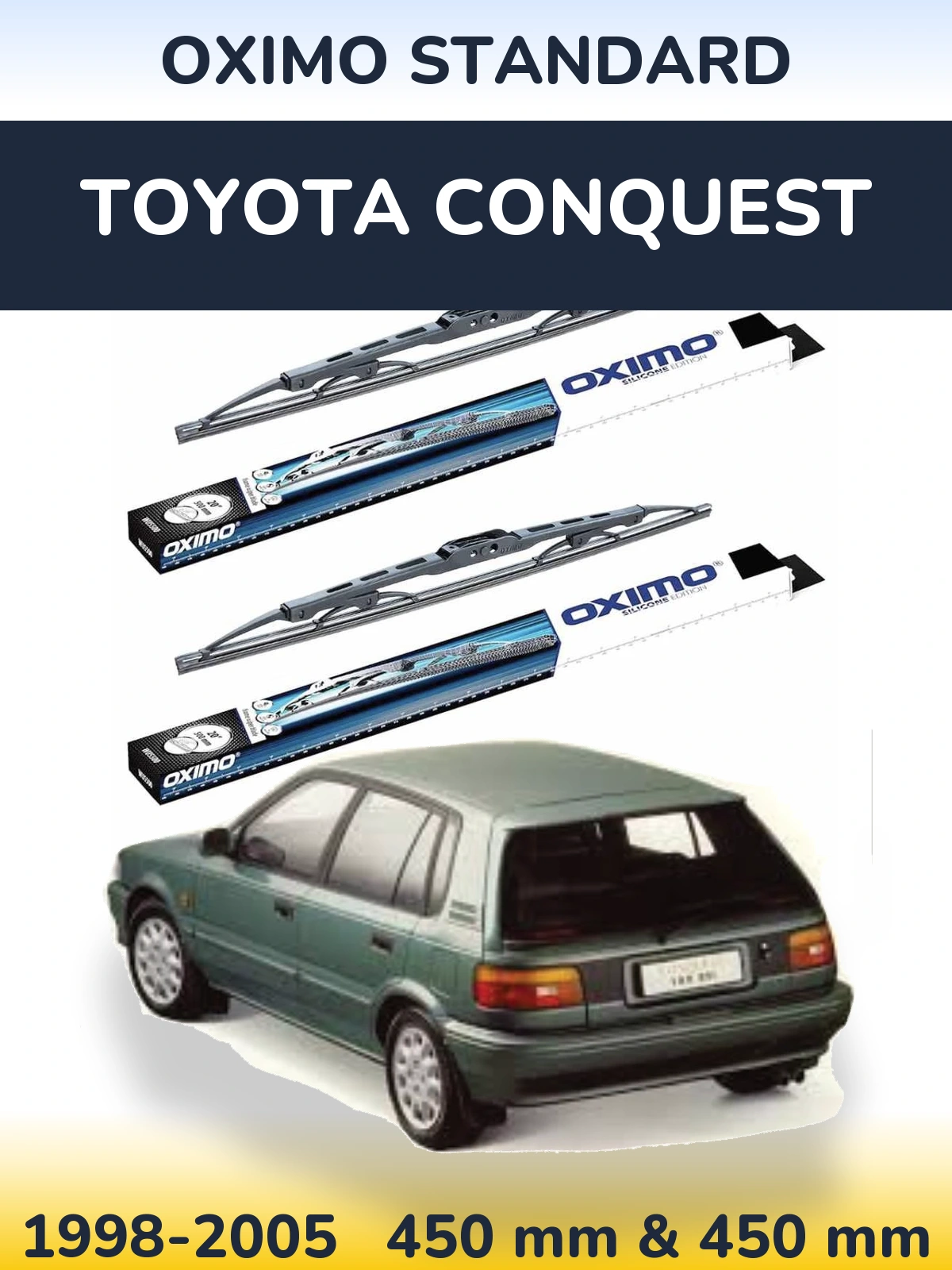 Front wiper blade set Oximo Standard 450 & 450 мм for Toyota Conquest 1998-2005