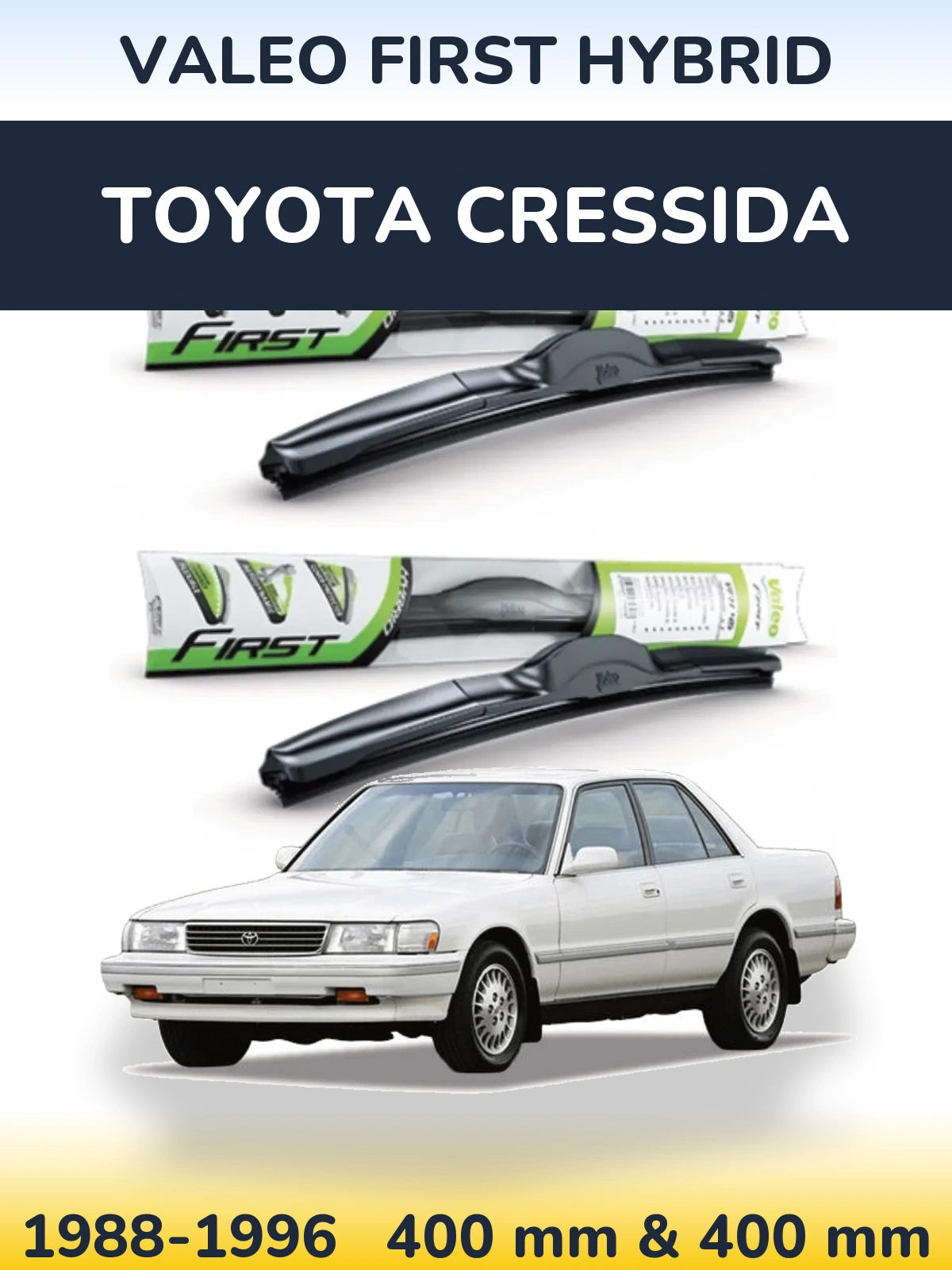 Komplet przednich wycieraczek Valeo First Hybrid 400 & 400 mm do Toyota Cressida 1988-1996