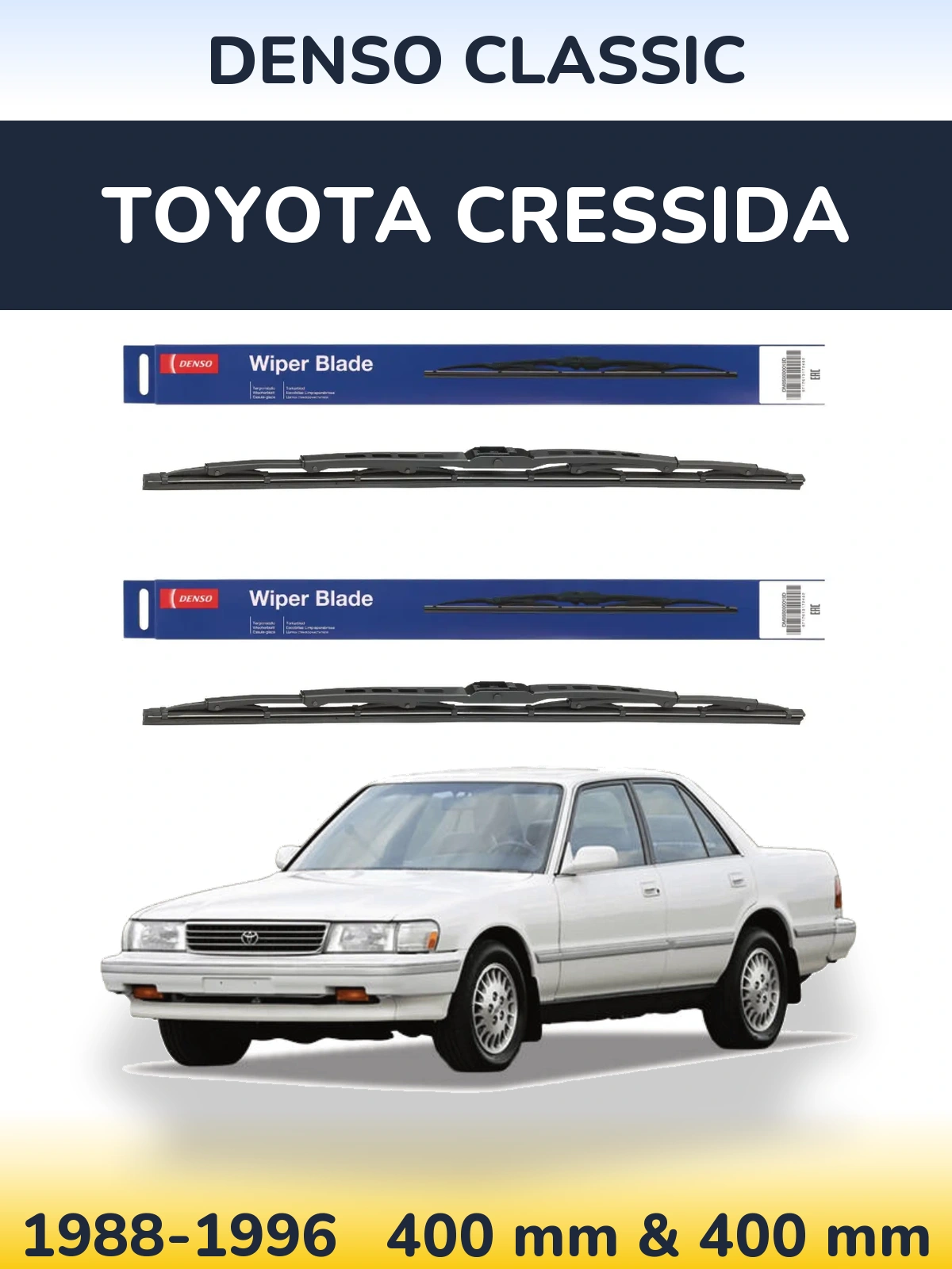 Komplet przednich wycieraczek Denso Classic 400 & 400 mm do Toyota Cressida 1988-1996