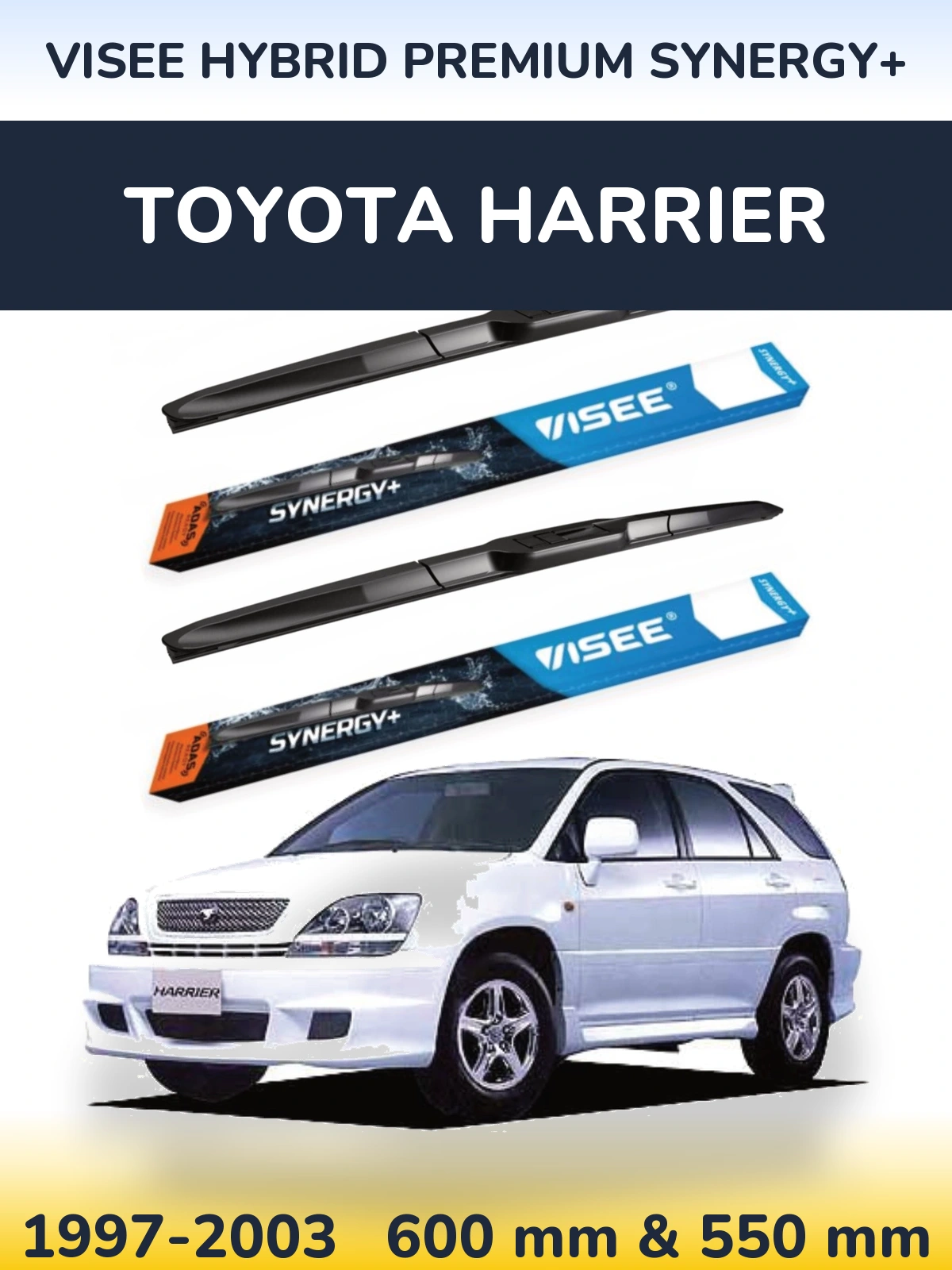 Комплект передніх щіток VISEE HYBRID PREMIUM SYNERGY+ 600 & 550 мм для Toyota Harrier 1997-2003