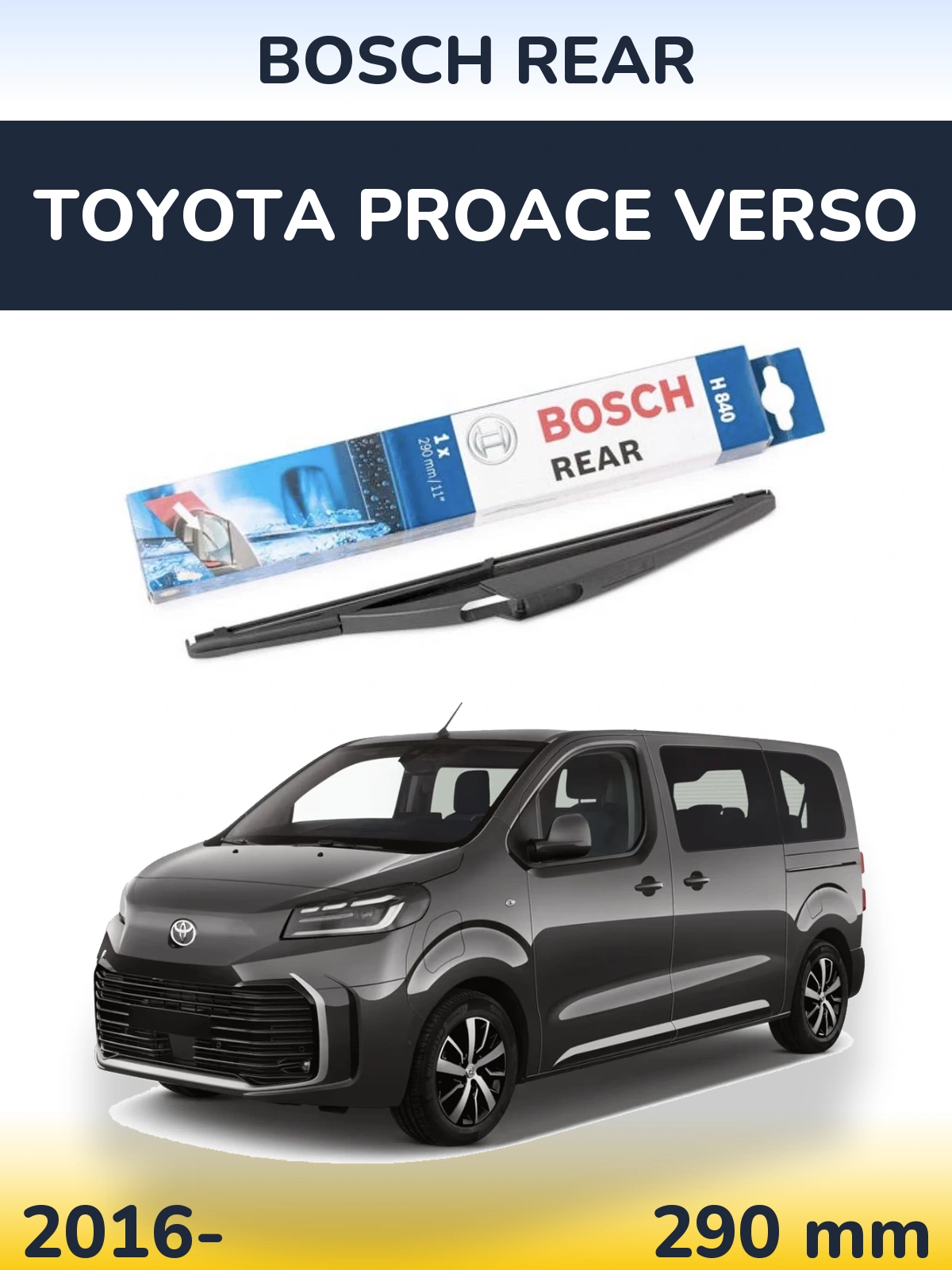 Задний дворник BOSCH Rear 290 мм для Toyota ProAce Verso 2016-2026