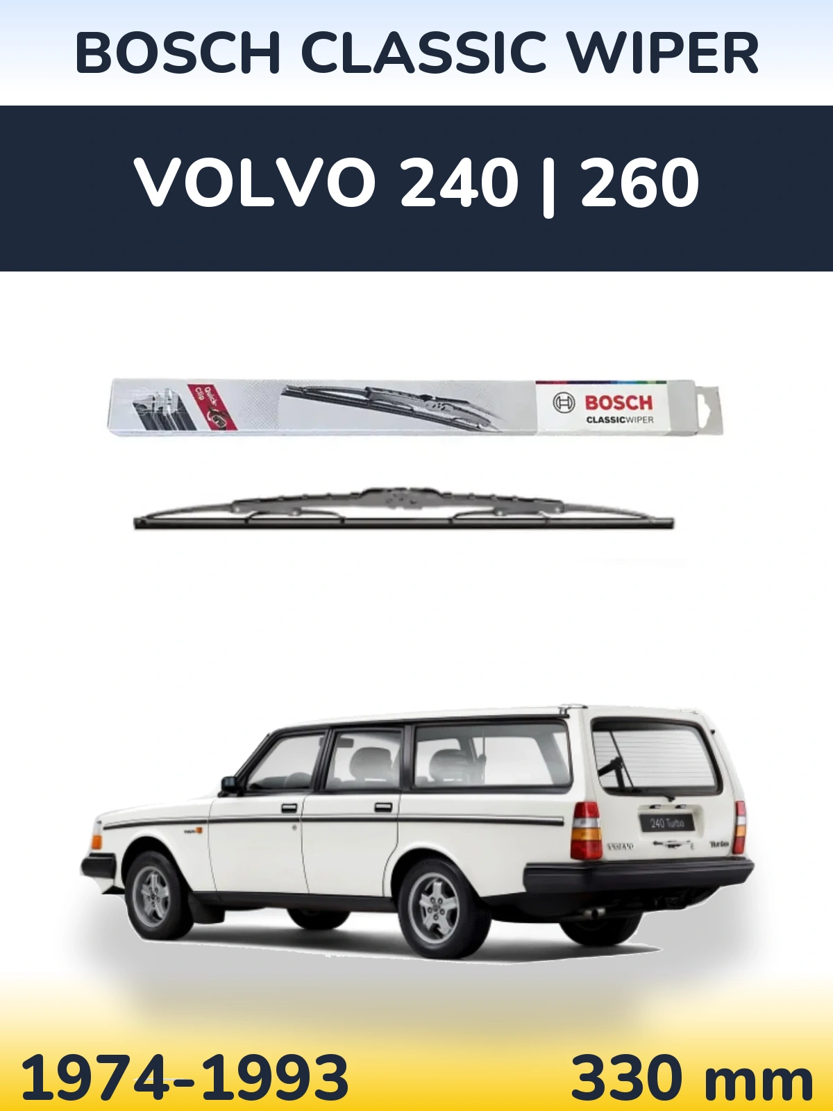 Задня щітка BOSCH Classic Wiper 340 мм для Volvo 240 | 260 1974-1993
