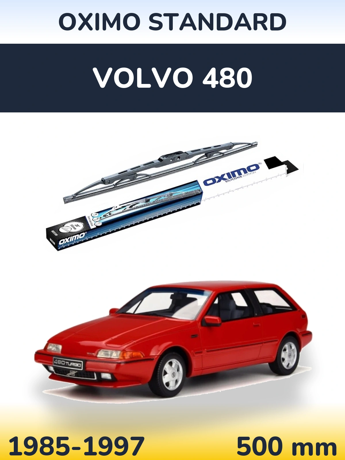 Rear wiper blade Oximo Standard 500 мм for Volvo 480 1985-1997