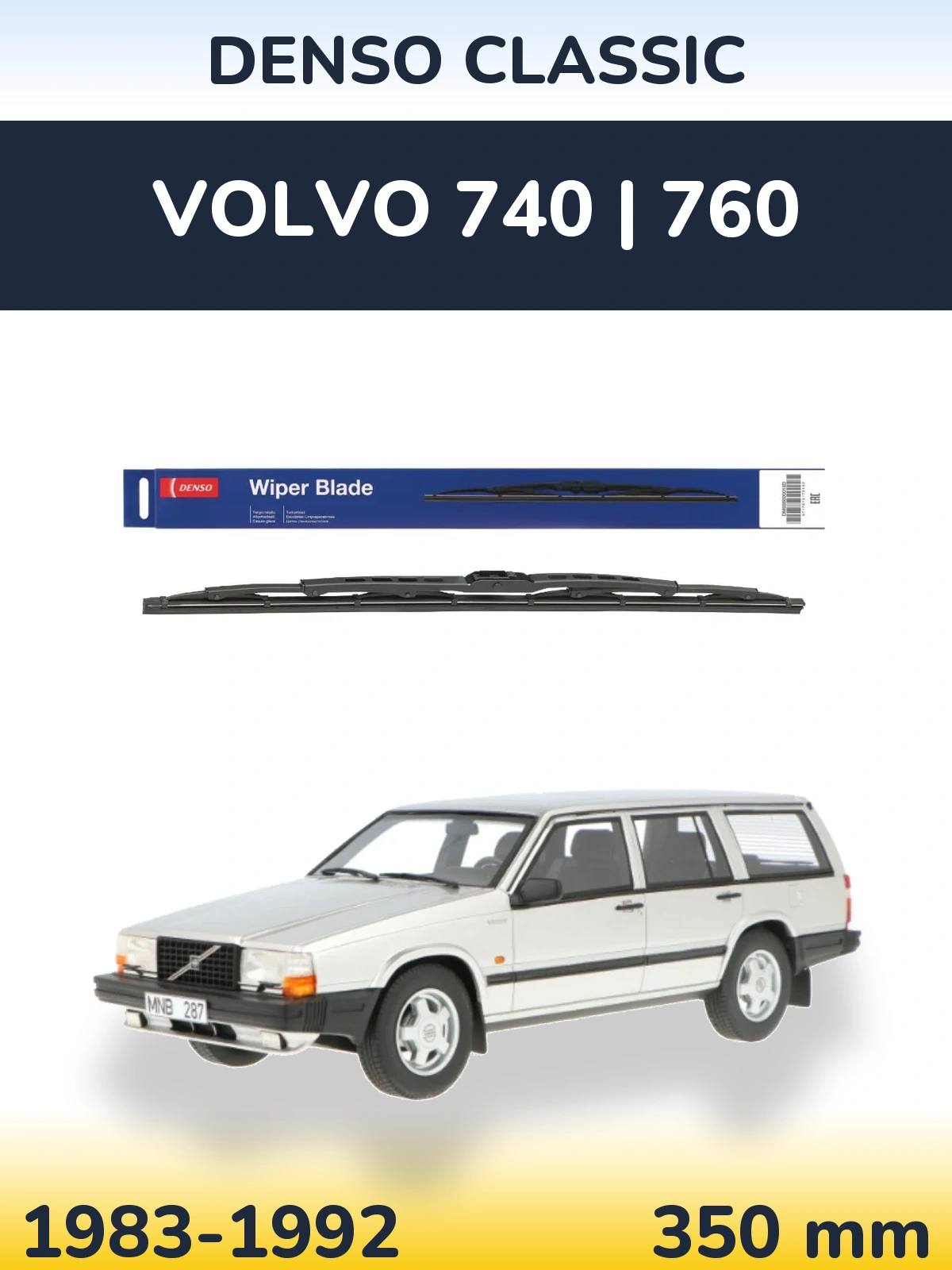 Rear wiper blade Denso Classic 350 mm for Volvo 740 | 760 1983-1992
