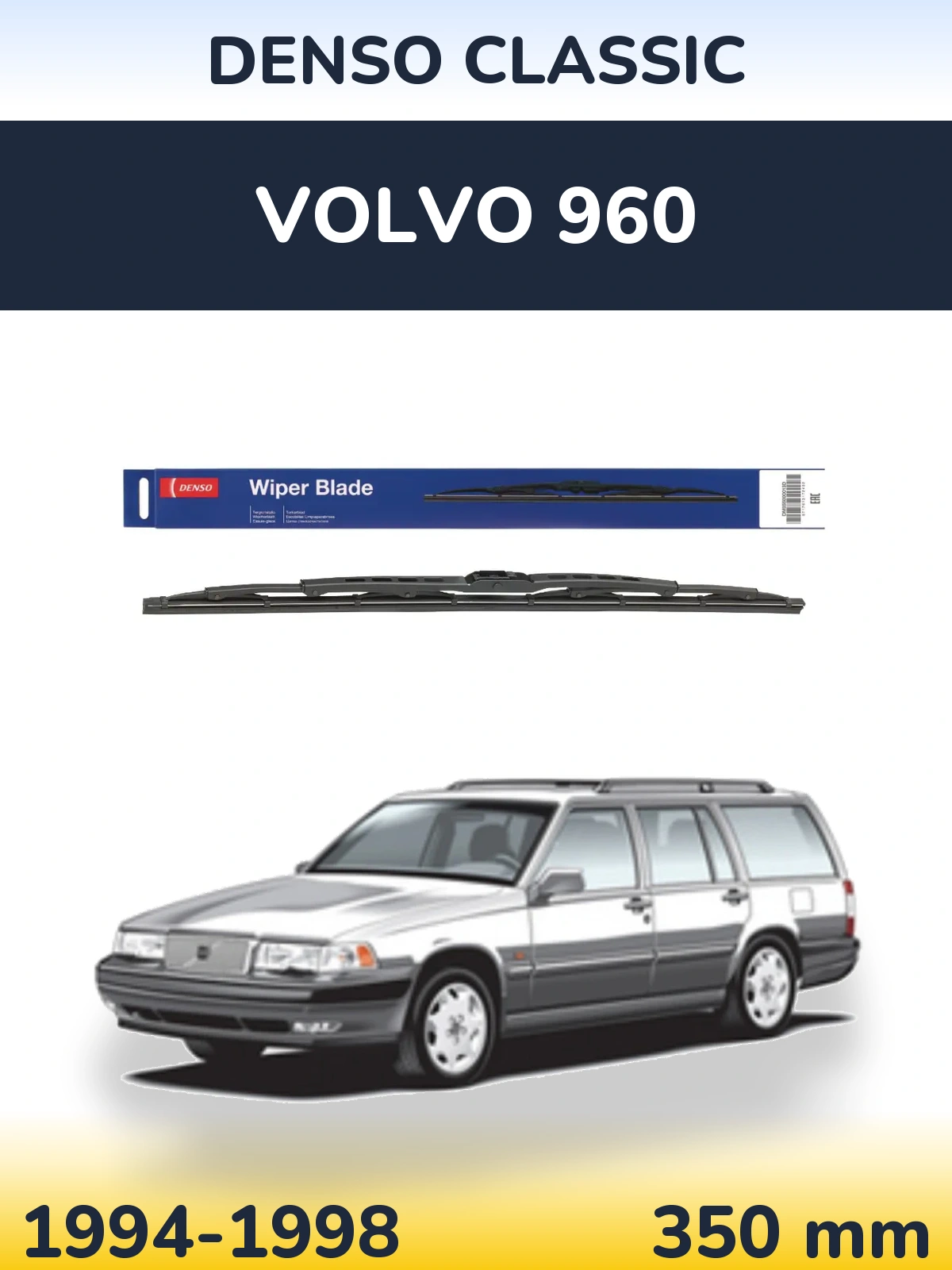Rear wiper blade Denso Classic 350 mm for Volvo 960 1994-1998