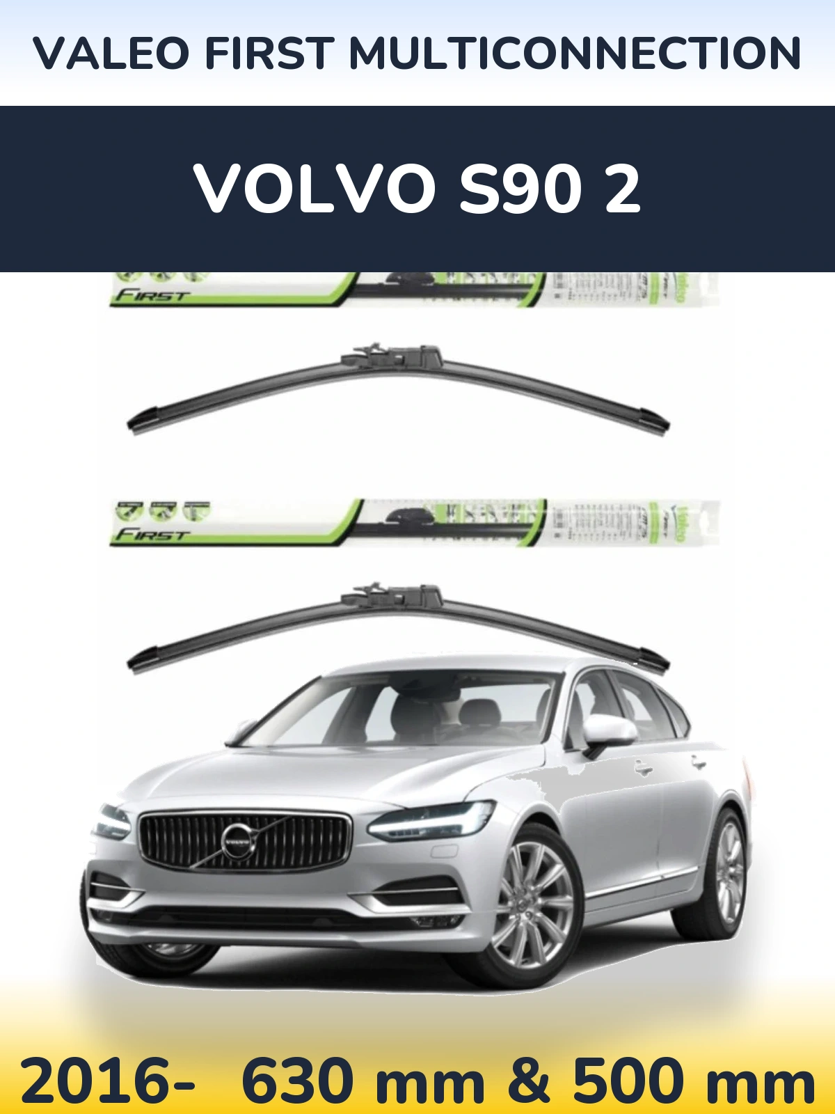 Komplet przednich wycieraczek Valeo First MultiConnection 600 & 500 mm do Volvo S90 2 2016-2026