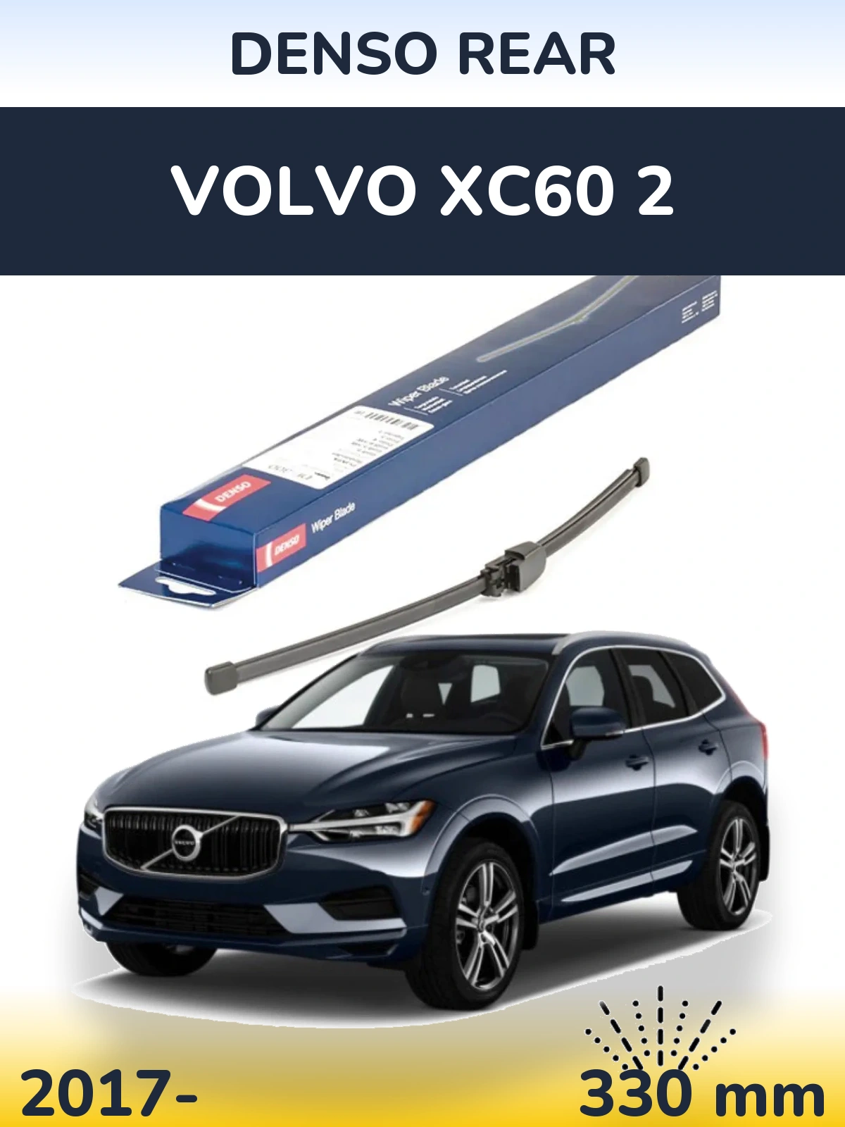 Rear wiper blade Denso Rear 335 mm for Volvo XC60 2 2017-2026