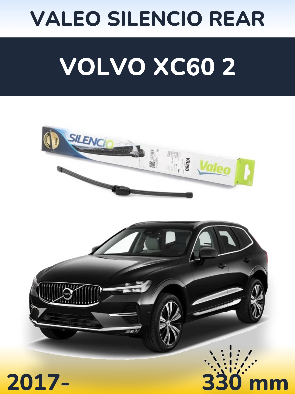 Rear wiper blade Valeo Silencio Rear 335 мм for Volvo XC60 2 2017-2026