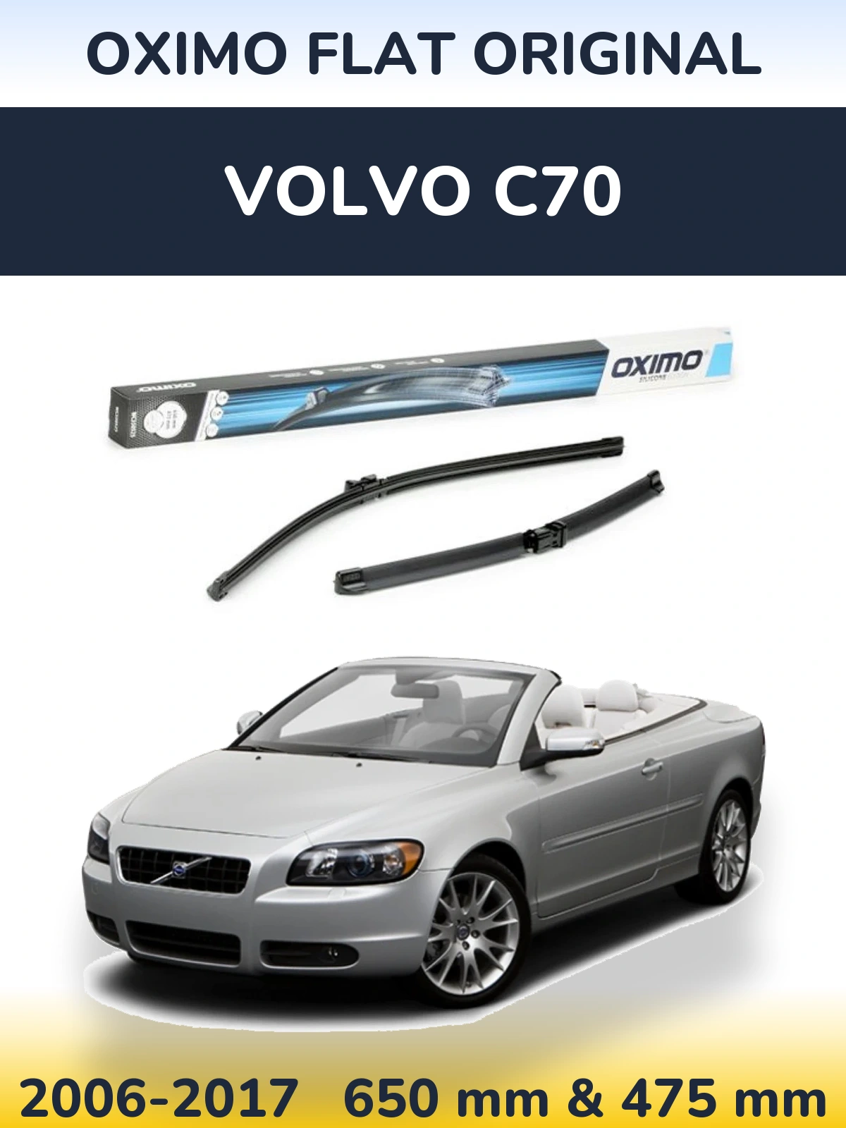 Komplet przednich wycieraczek Oximo Flat Original 650 & 475 mm do Volvo C70 2006-2017