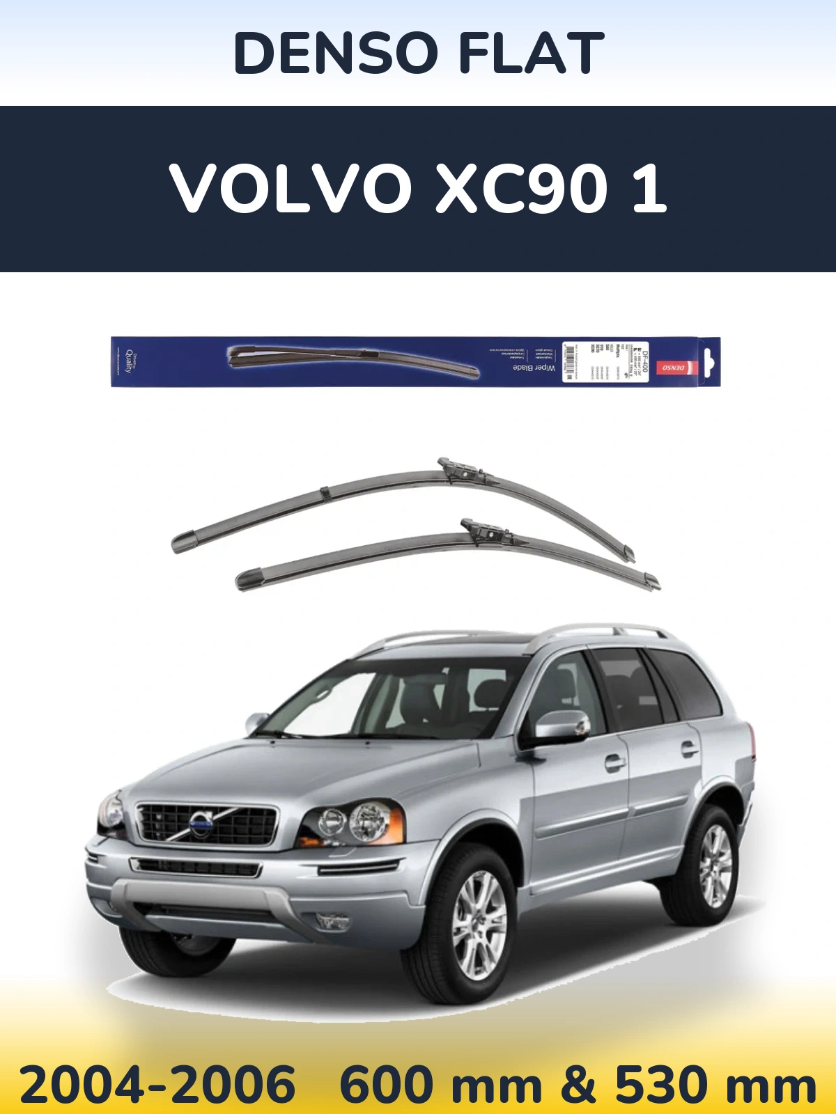 Komplet przednich wycieraczek Denso Flat 600 & 550 mm do Volvo XC90 1 2004-2006