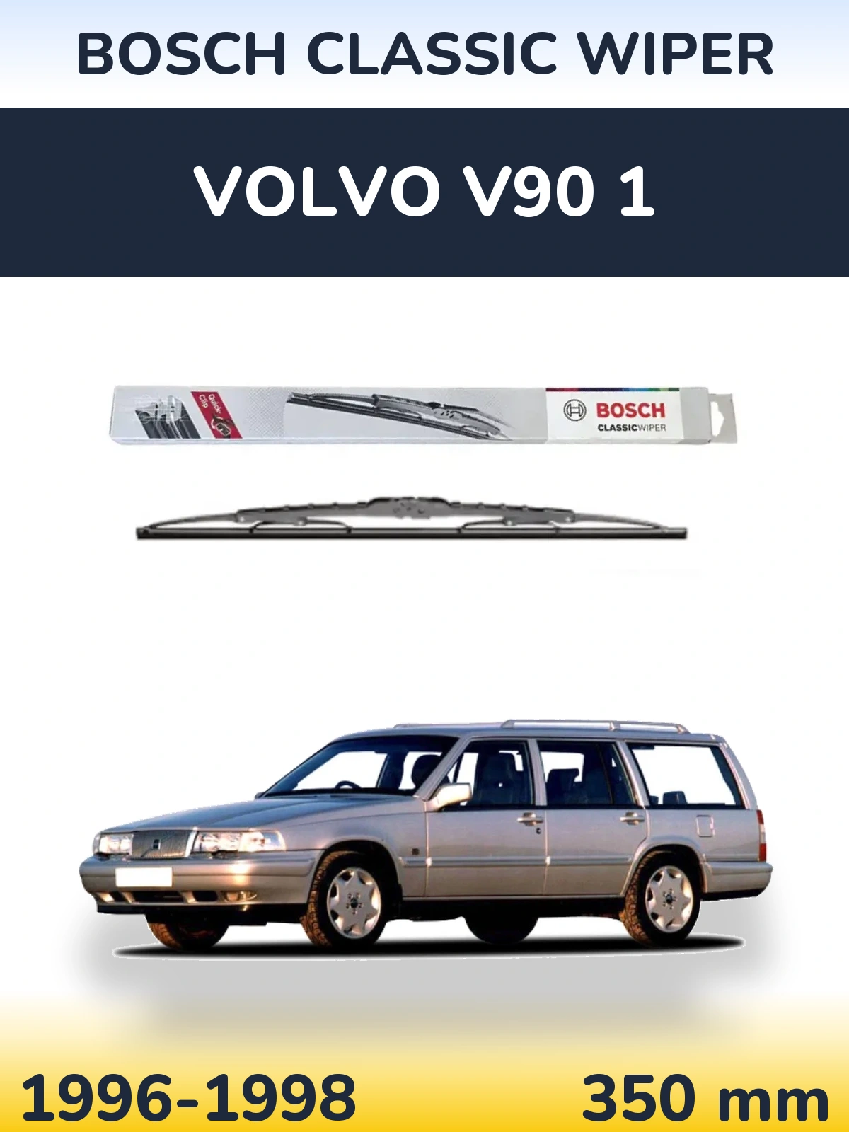 Rear wiper blade BOSCH Classic Wiper 340 мм for Volvo V90 1 1996-1998