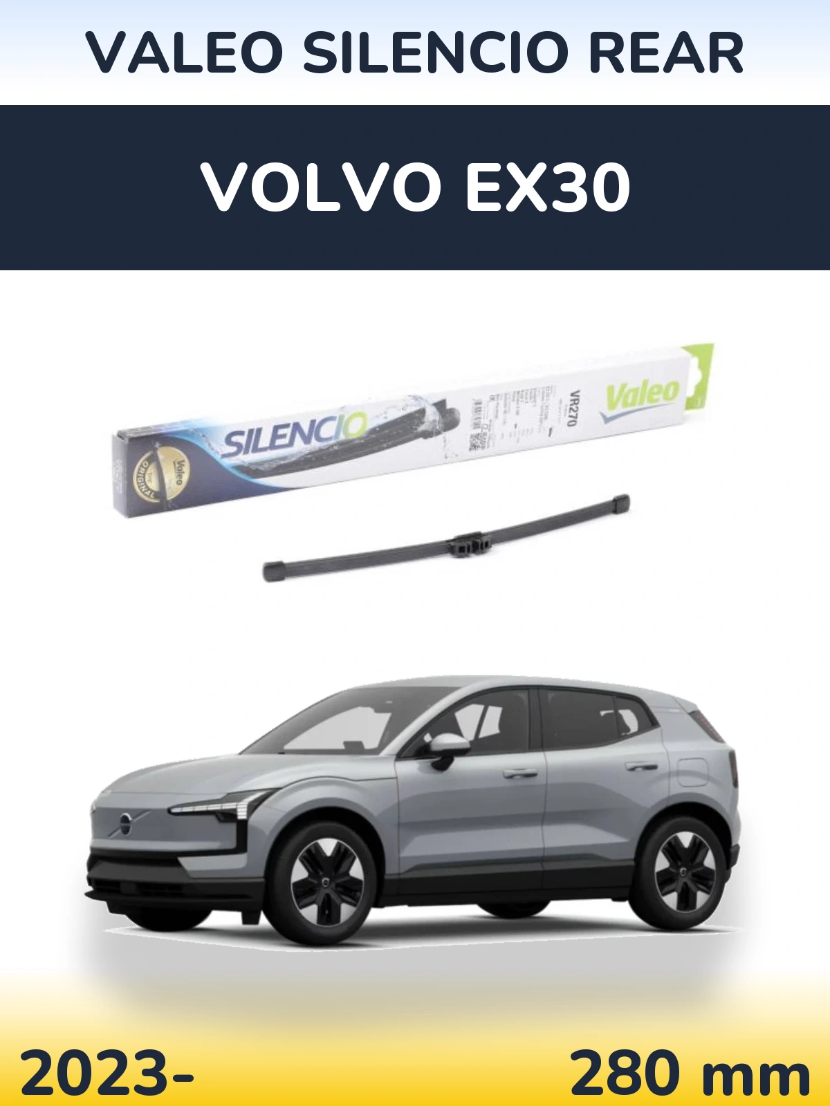 Rear wiper blade Valeo Silencio Rear 280 mm for Volvo EX30 2023-2026