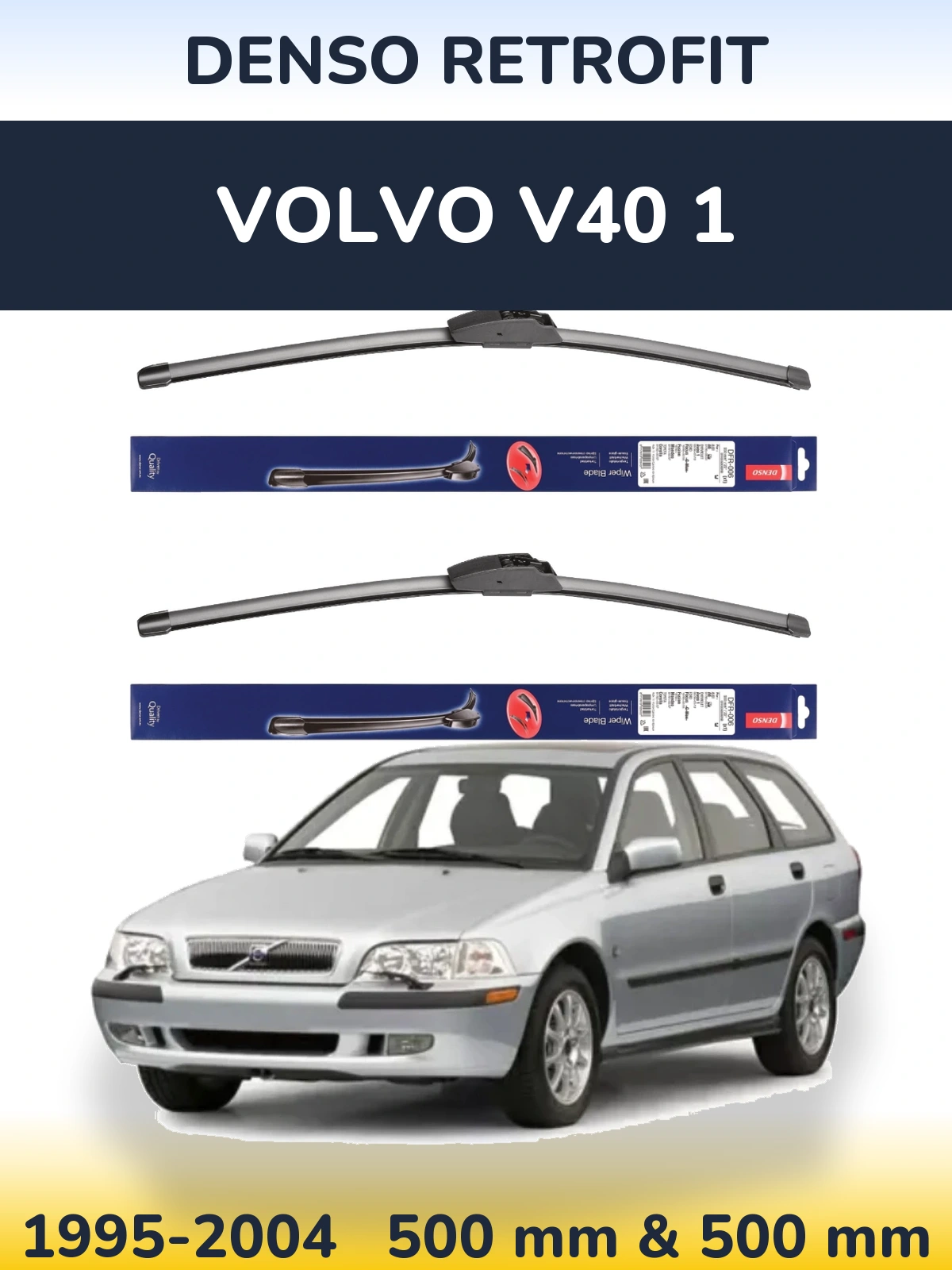 Комплект передніх щіток Denso Retrofit 500 & 500 мм для Volvo V40 1 1995-2004