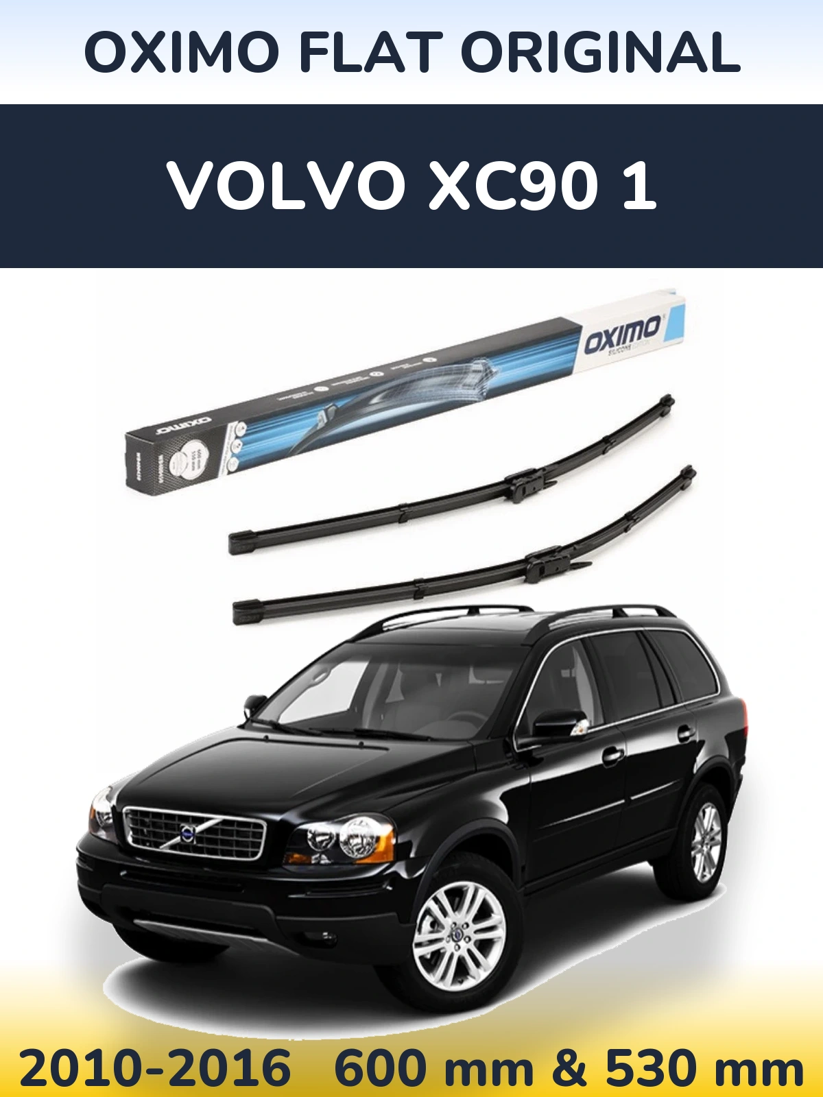 Комплект передних дворников Oximo Flat Original 600 & 550 мм для Volvo XC90 1 2010-2016