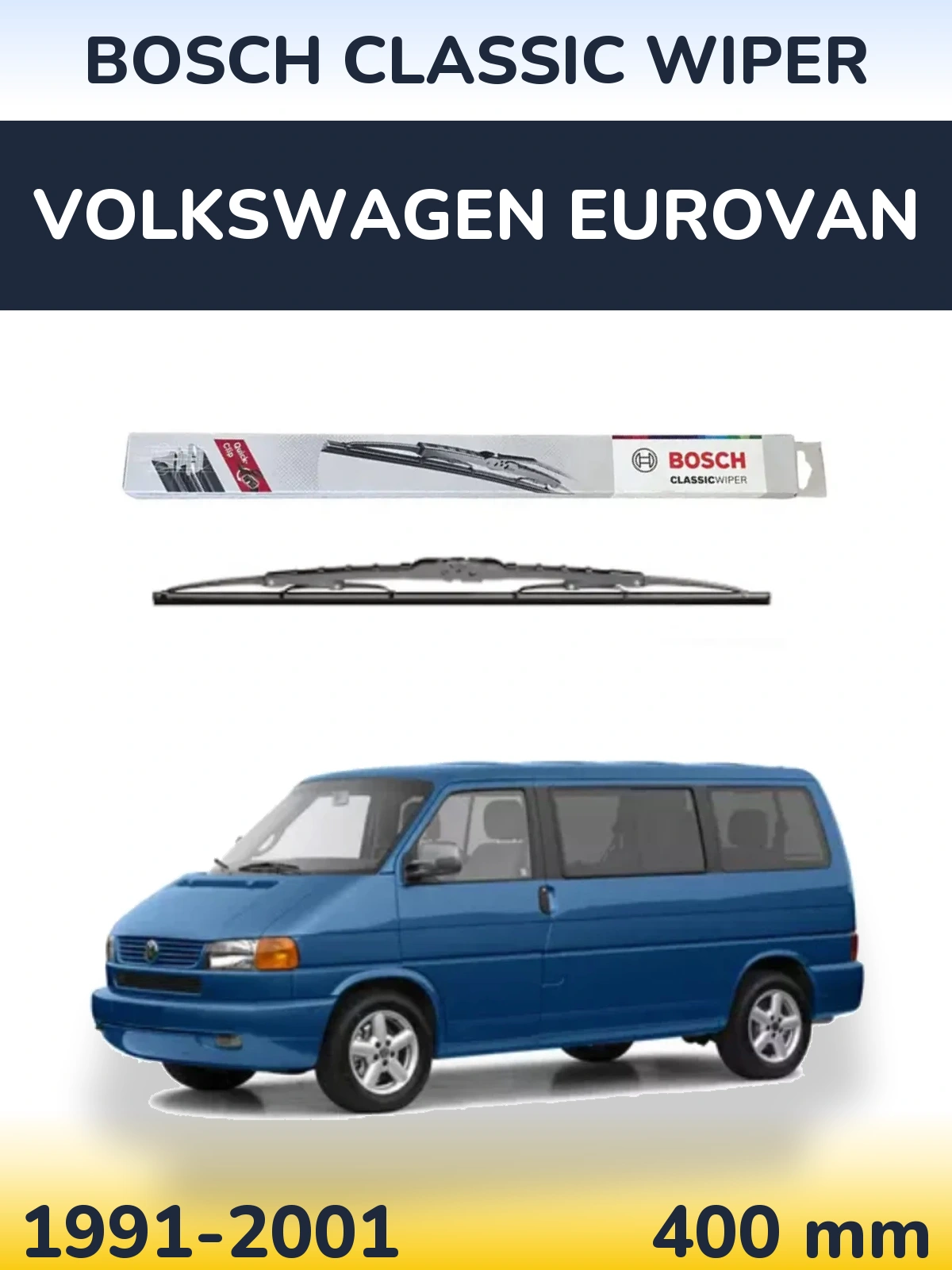 Задний дворник BOSCH Classic Wiper 400 мм для Volkswagen Eurovan 1991-2001
