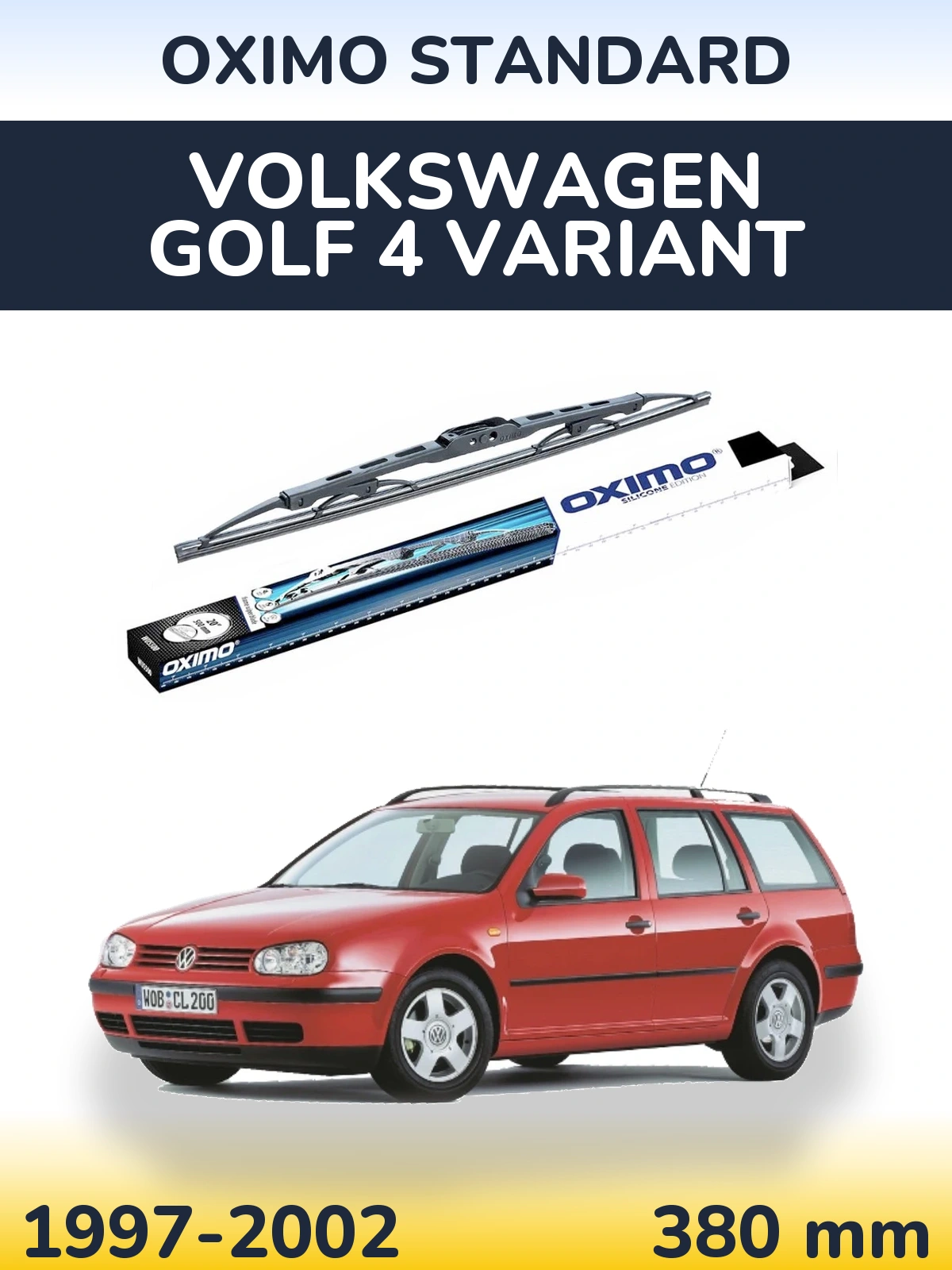 Задня щітка Oximo Standard 375 мм для Volkswagen Golf 4 Variant 1997-2002