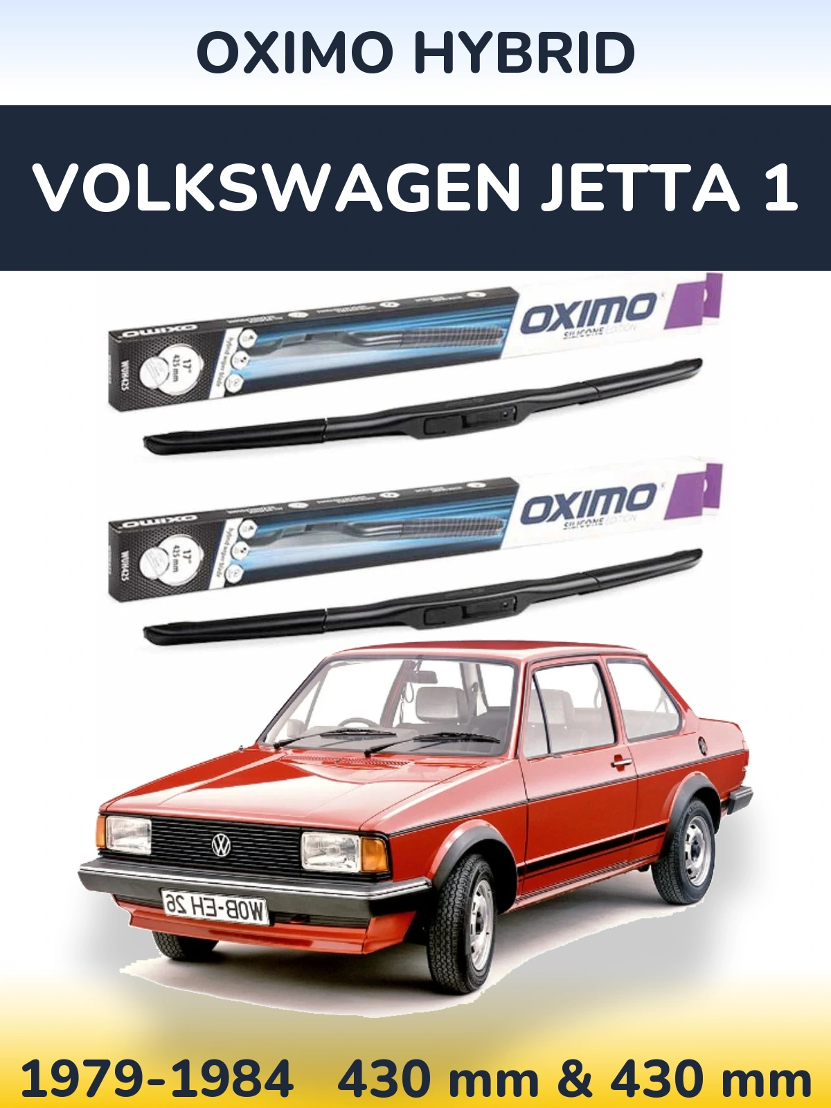 Komplet przednich wycieraczek Oximo Hybrid 430 & 430 mm do Volkswagen Jetta 1 1979-1984