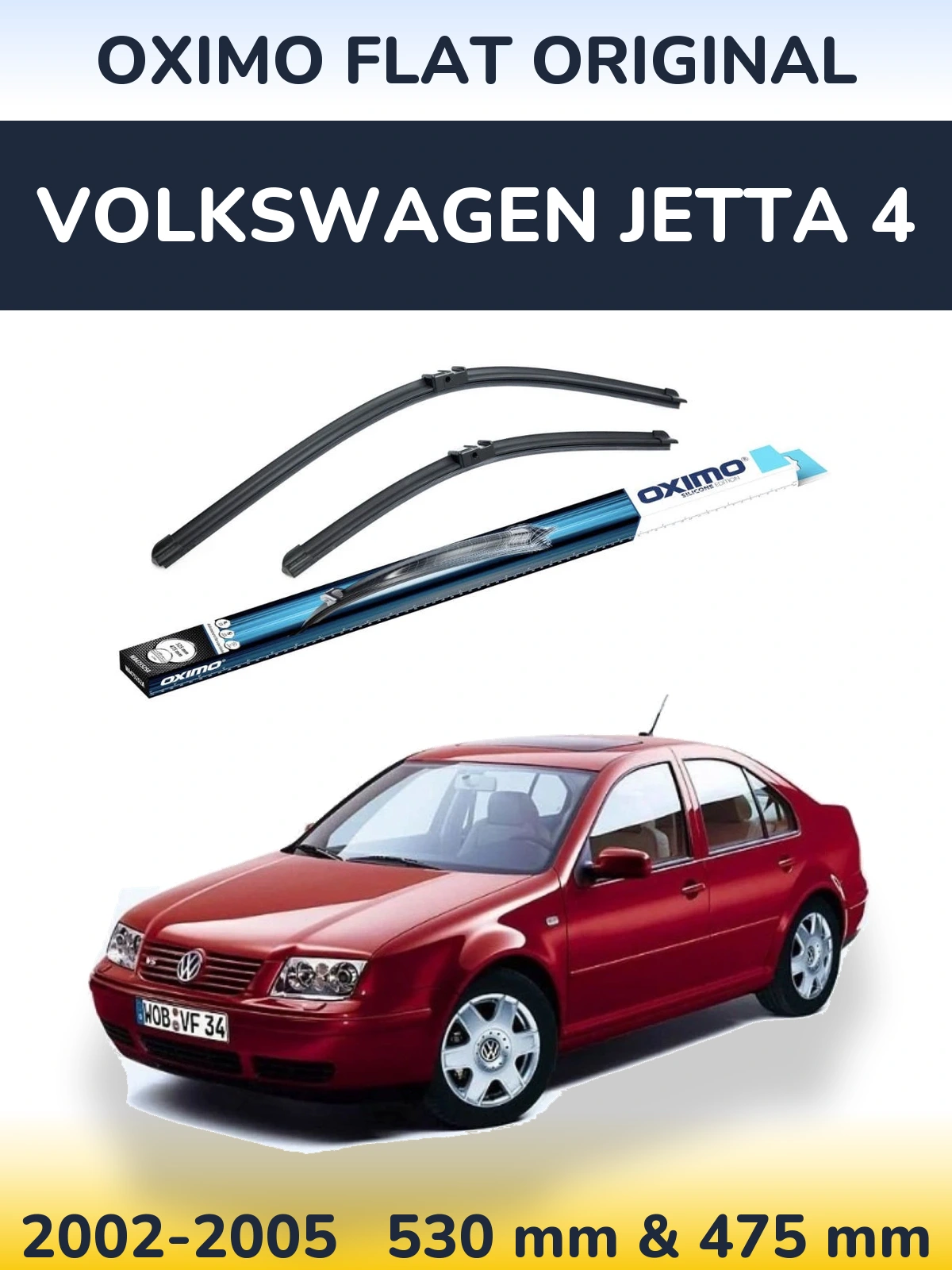 Komplet przednich wycieraczek Oximo Flat Original 530 & 475 mm do Volkswagen Jetta 4 2002-2005