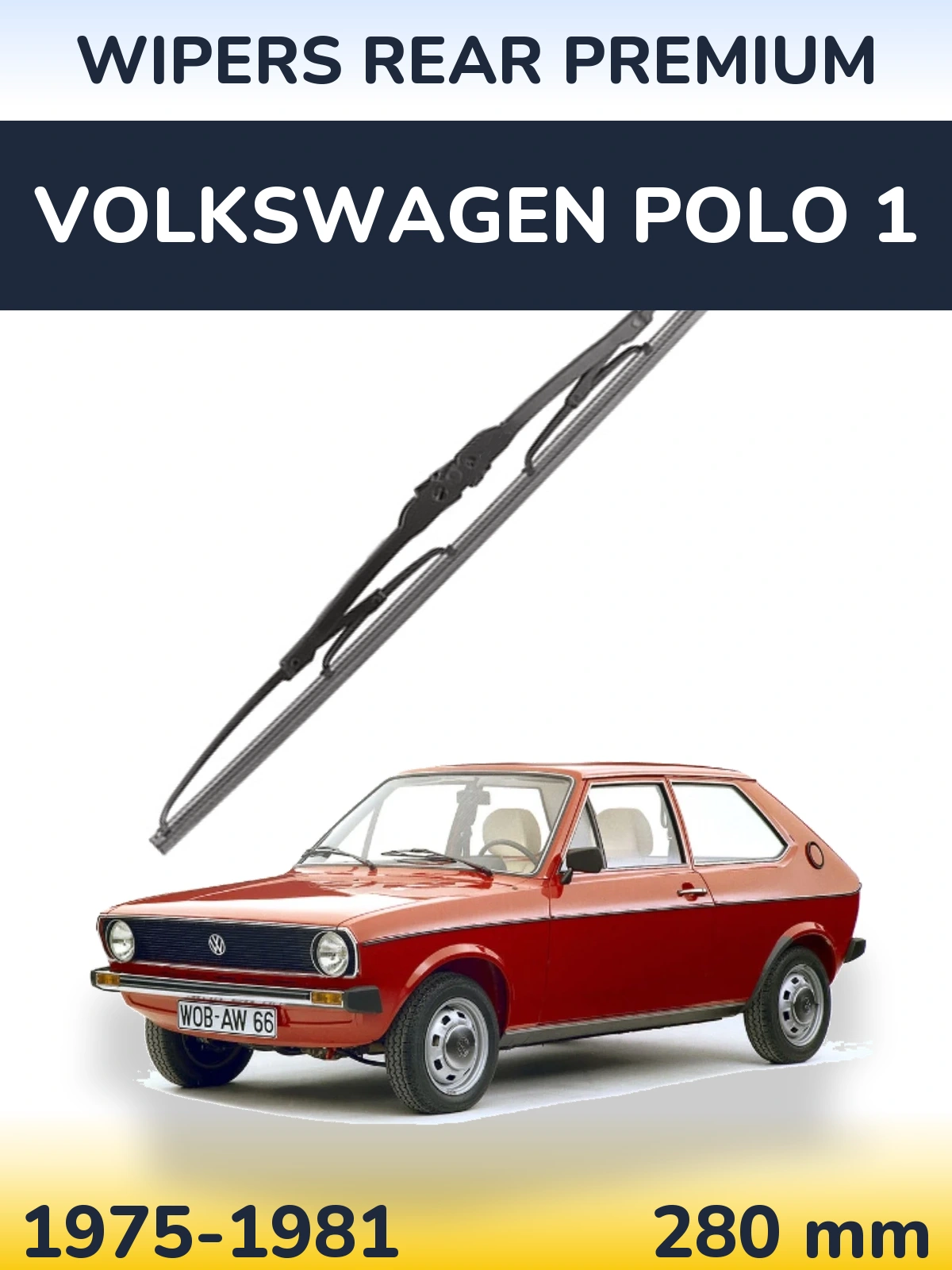 Rear wiper blade WIPERS REAR PREMIUM 280 mm for Volkswagen Polo 1 1975-1981