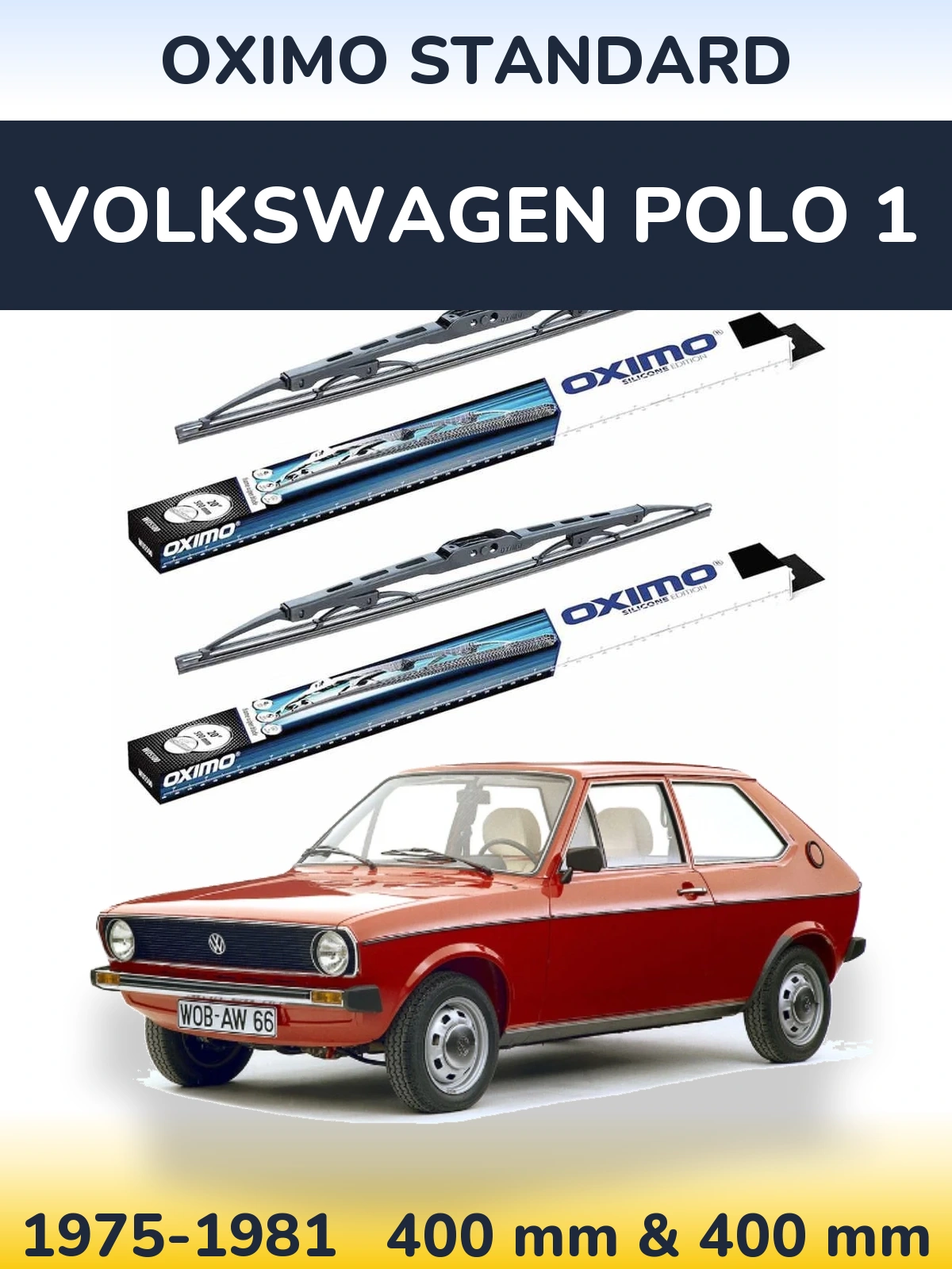 Komplet przednich wycieraczek Oximo Standard 400 & 400 mm do Volkswagen Polo 1 1975-1981
