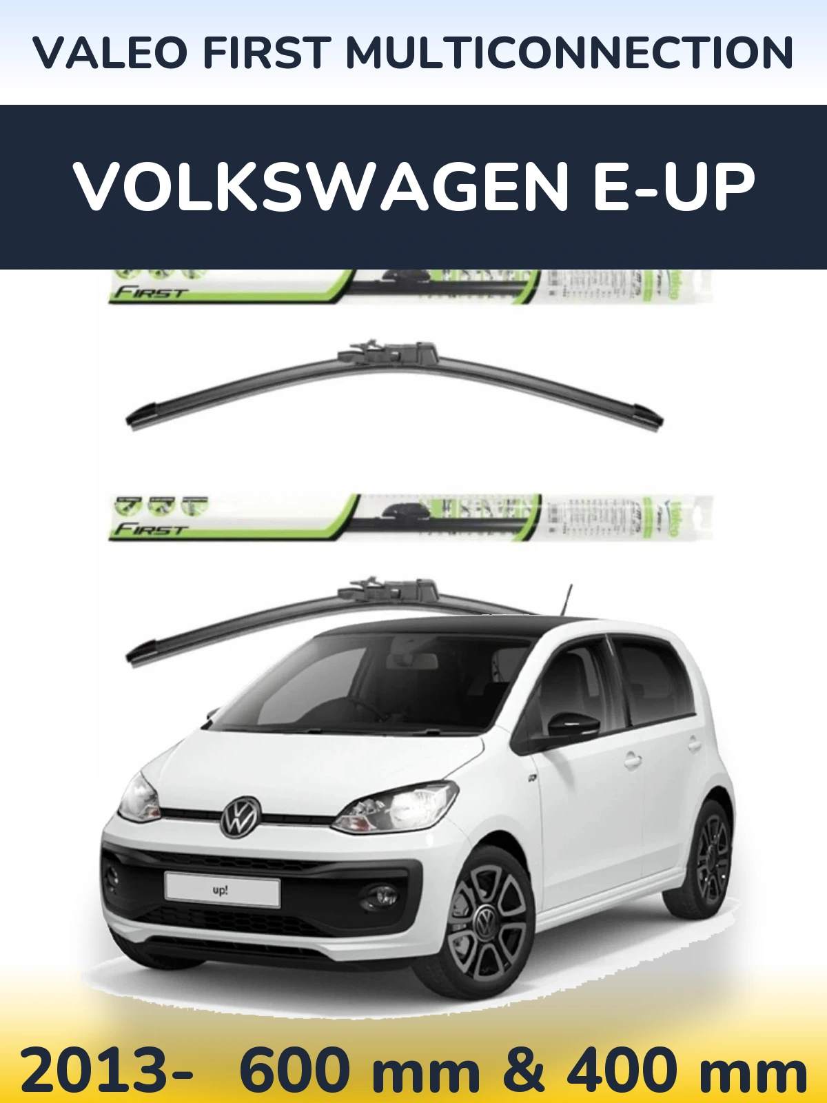 Komplet przednich wycieraczek Valeo First MultiConnection 600 & 400 mm do Volkswagen e-Up 2013-2026
