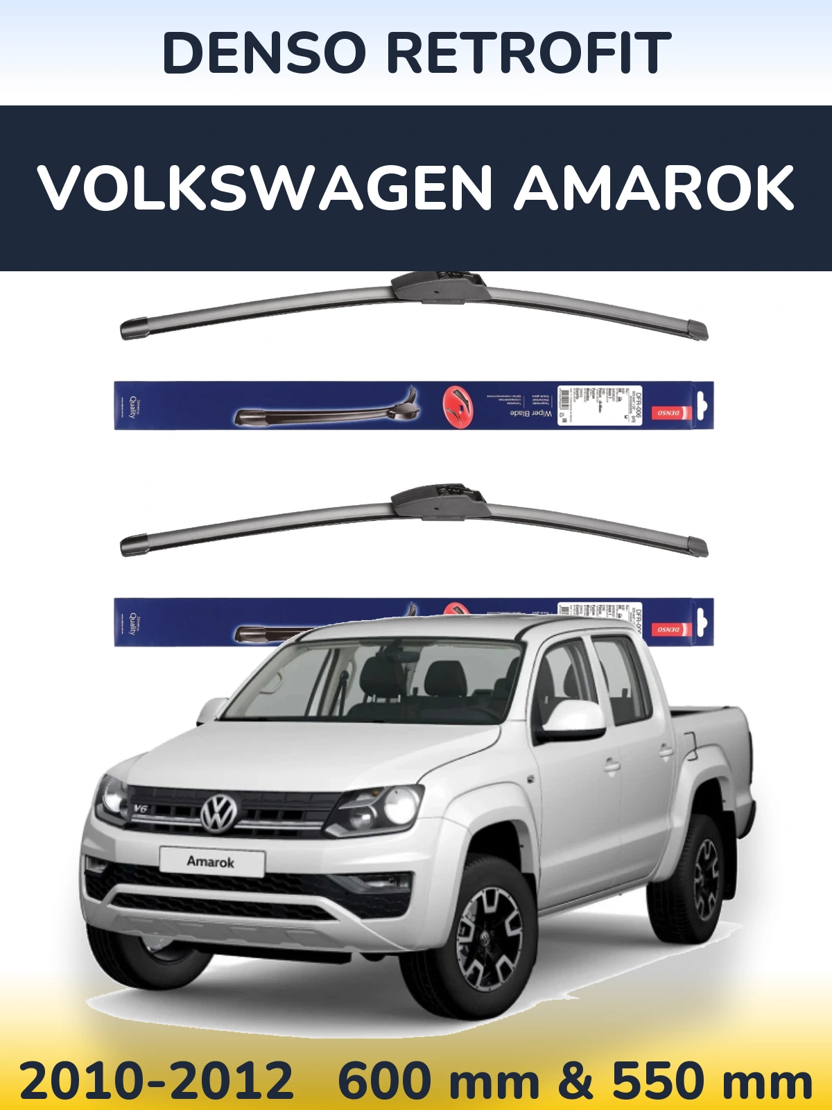 Komplet przednich wycieraczek Denso Retrofit 600 & 550 mm do Volkswagen Amarok 2010-2012