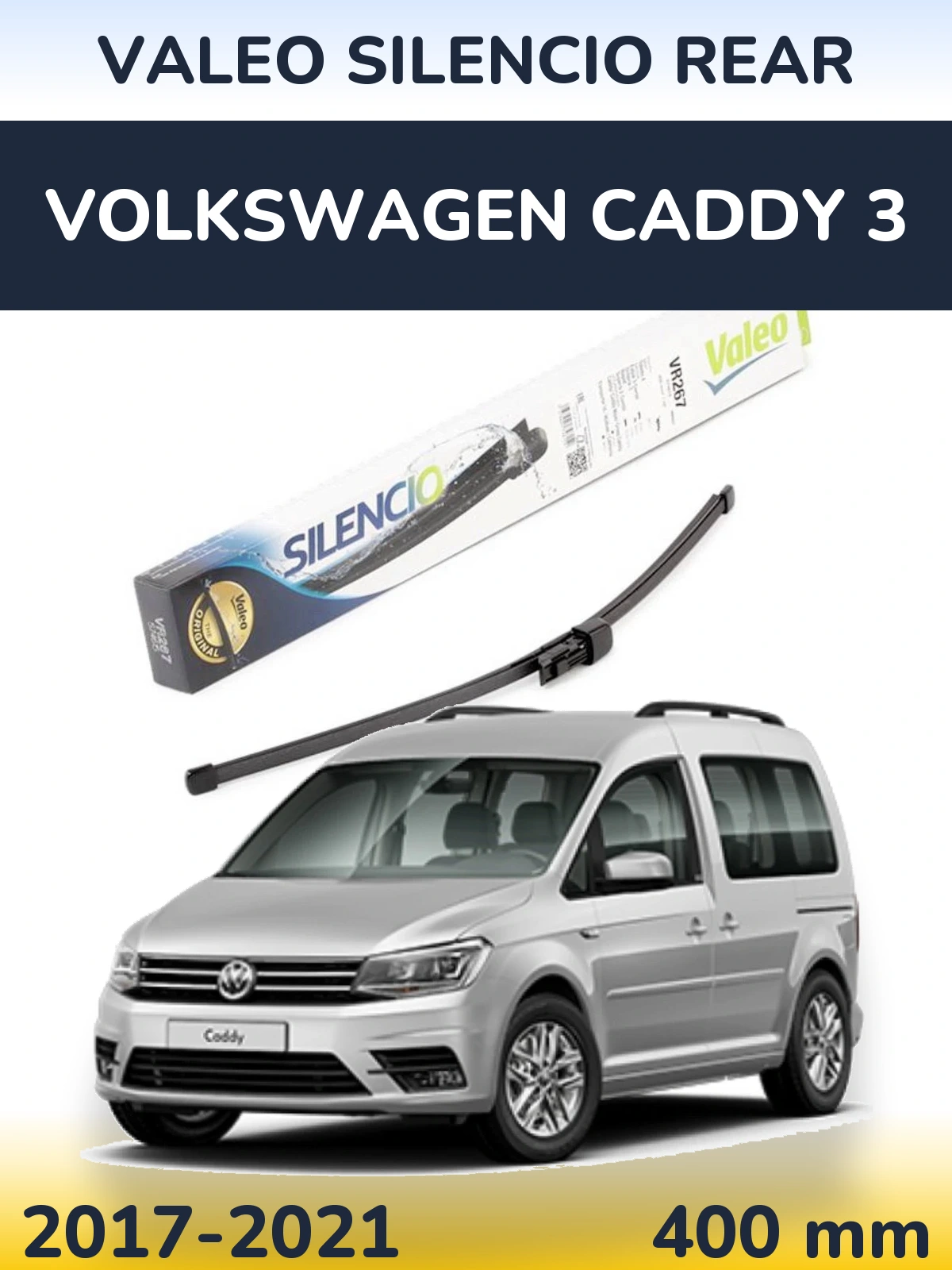 Rear wiper blade Valeo Silencio Rear 400 мм for Volkswagen Caddy 3 2017-2021