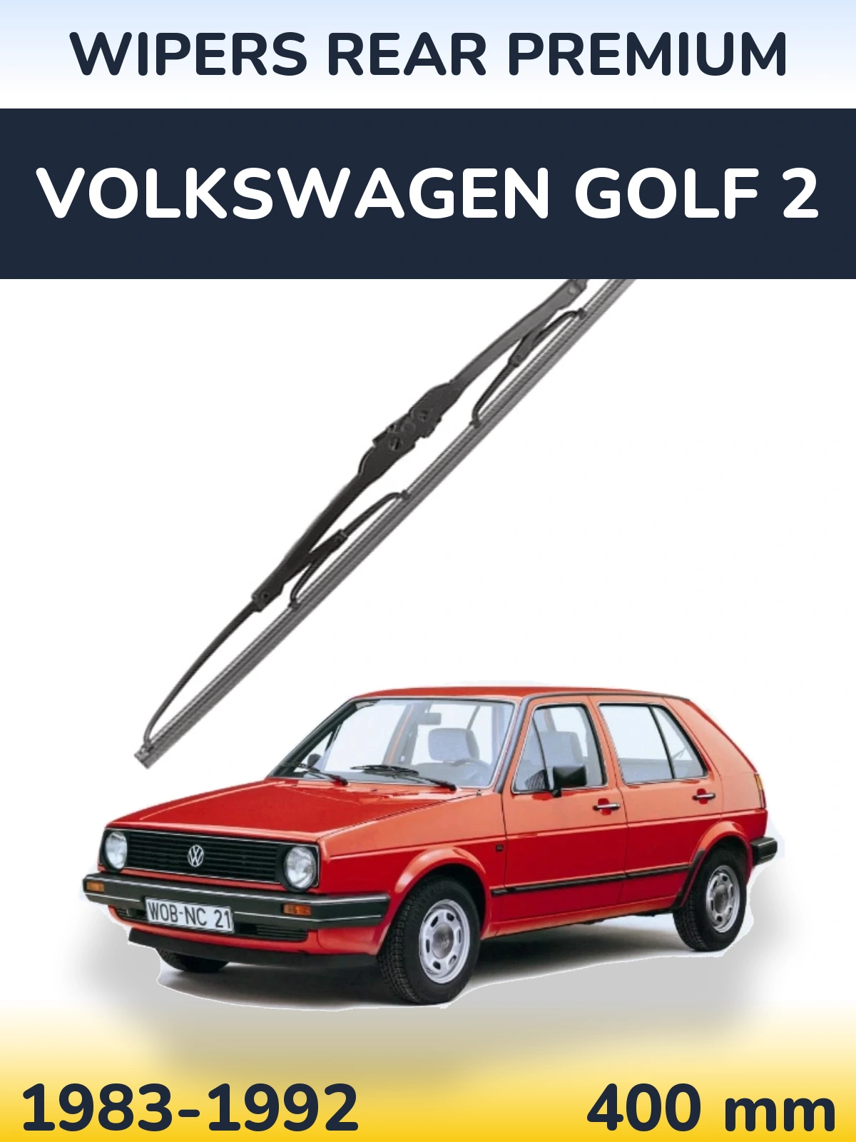 Rear wiper blade WIPERS REAR PREMIUM 400 мм for Volkswagen Golf 2 1983-1992