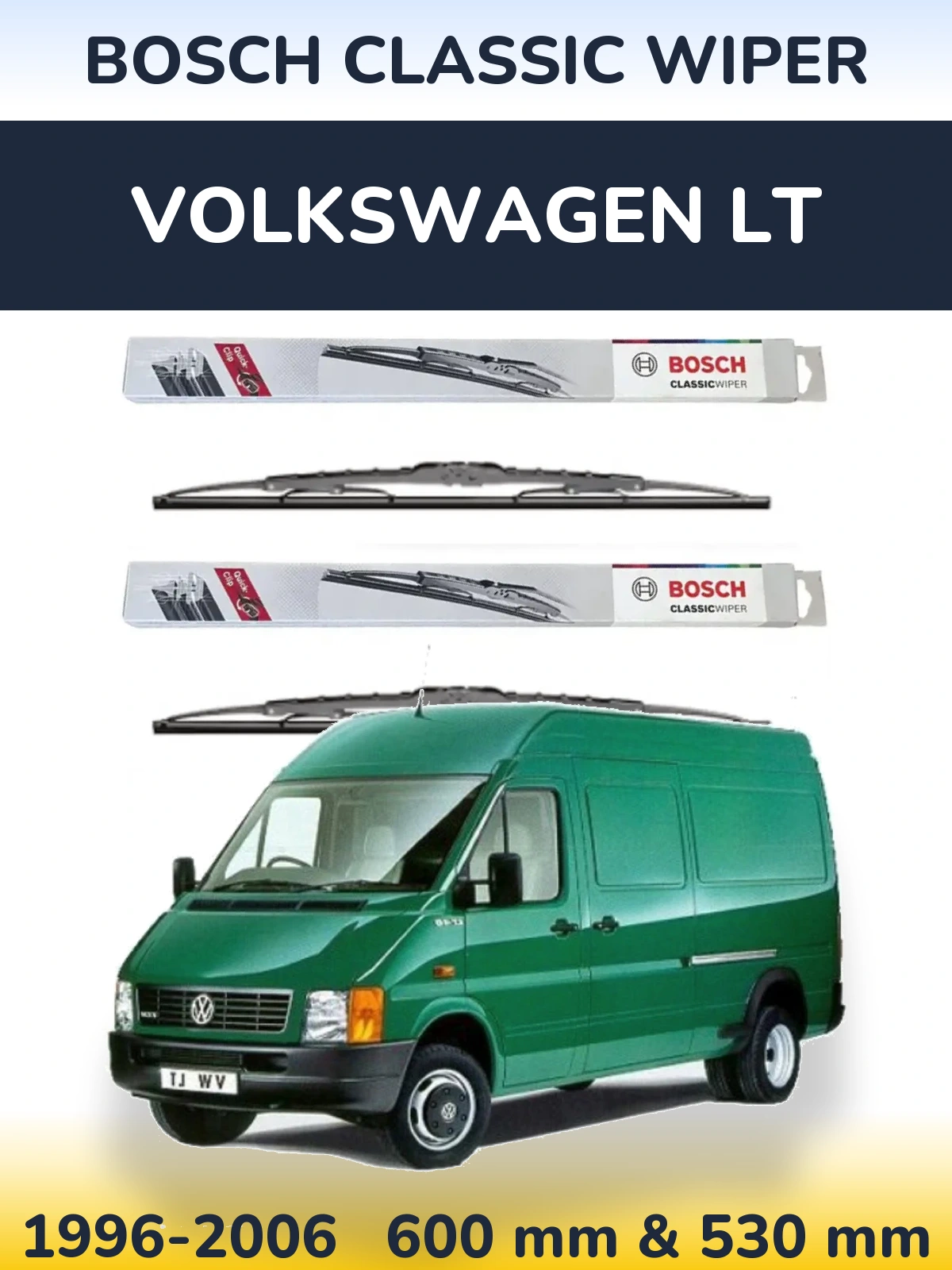 Komplet przednich wycieraczek BOSCH Classic Wiper 600 & 530 mm do Volkswagen LT 1996-2006