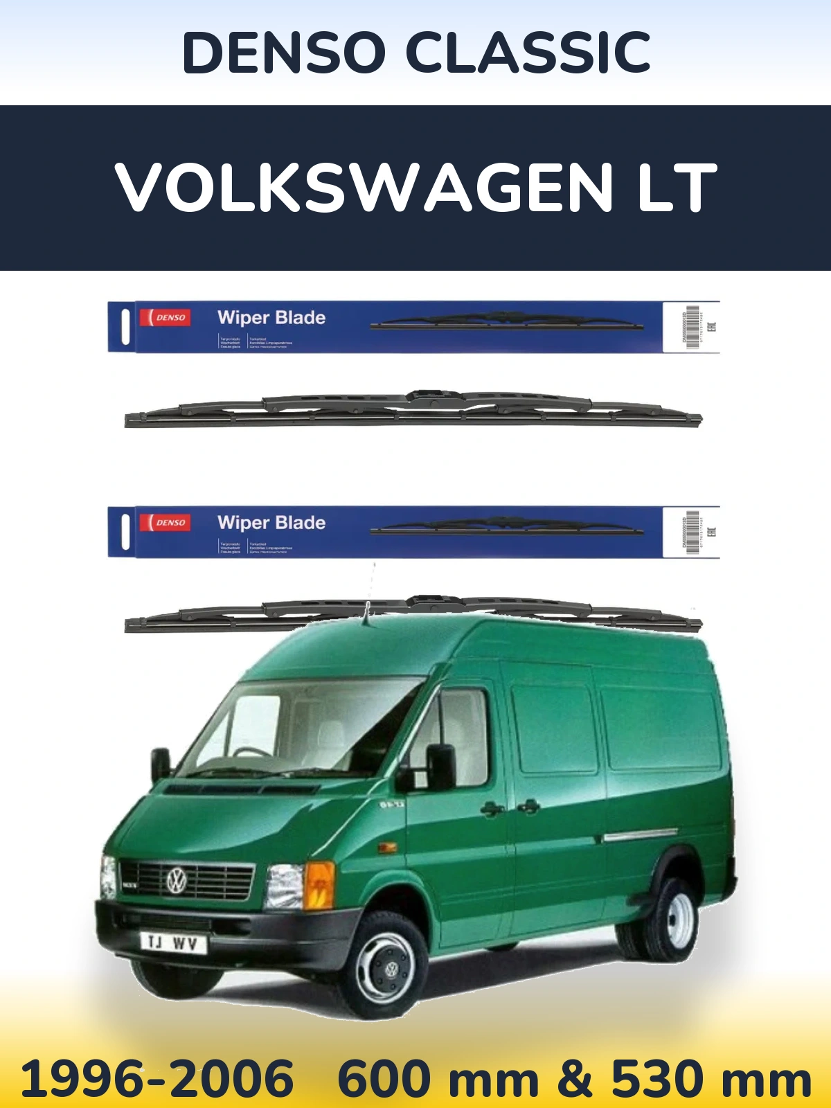 Komplet przednich wycieraczek Denso Classic 600 & 530 mm do Volkswagen LT 1996-2006