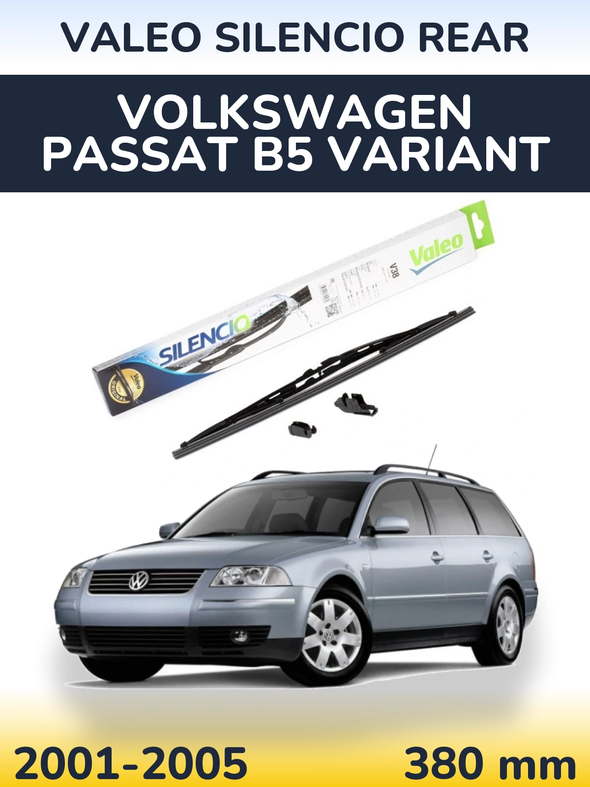 Rear wiper blade Valeo Silencio Rear 380 мм for Volkswagen Passat B5 Variant 2001-2005