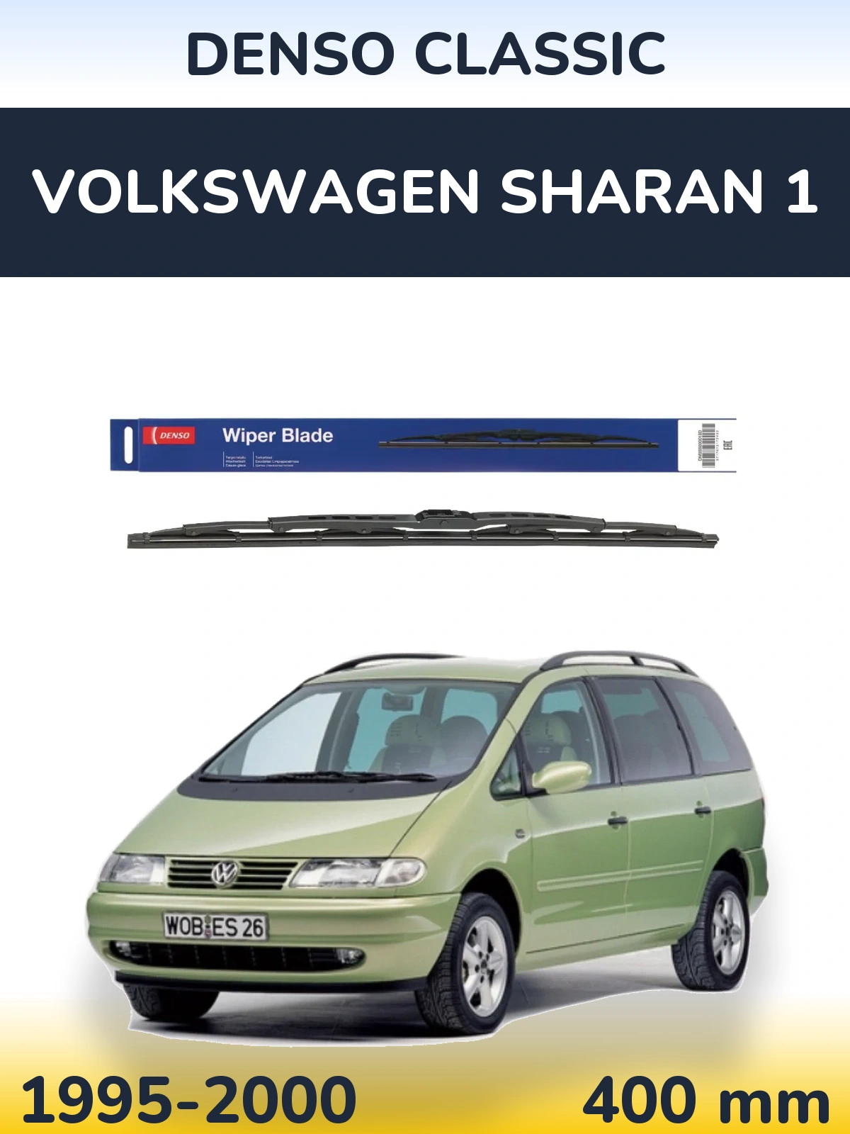 Tylna wycieraczka Denso Classic 400 mm do Volkswagen Sharan 1 1995-2000