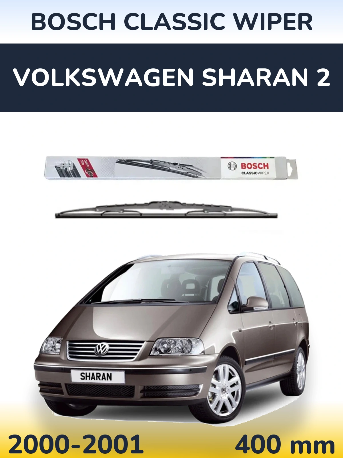 Tylna wycieraczka BOSCH Classic Wiper 400 mm do Volkswagen Sharan 2 2000-2001